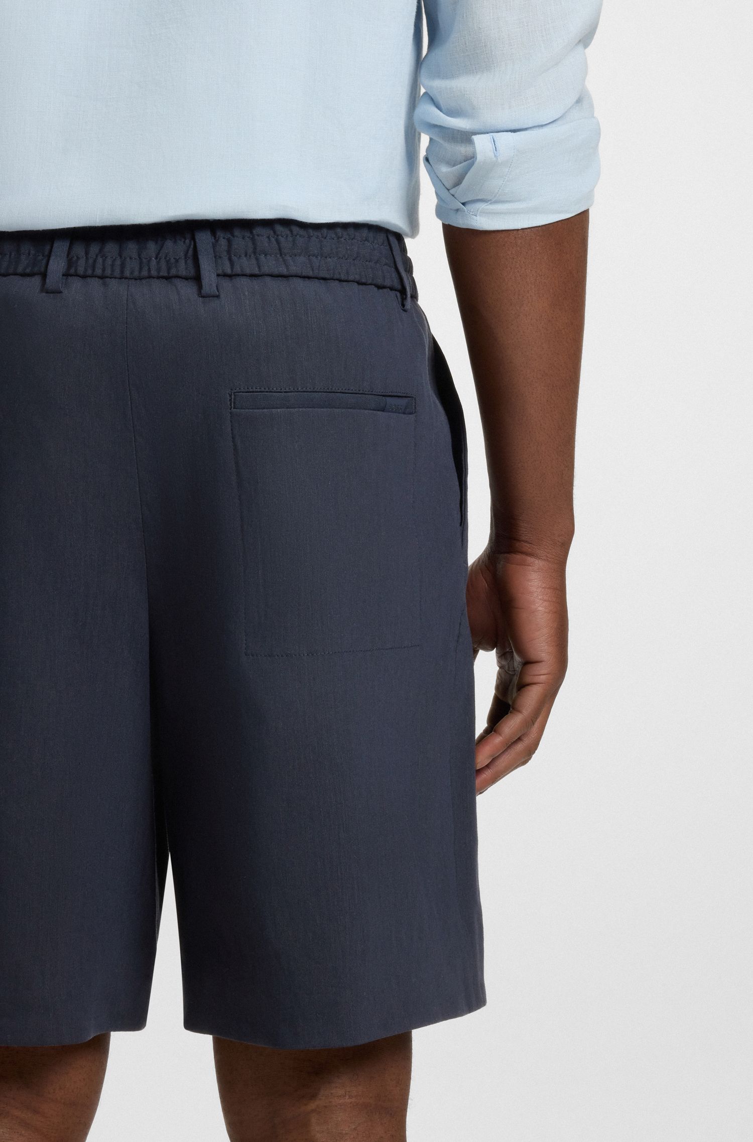 【BOSS博斯】亚麻混纺正装短裤