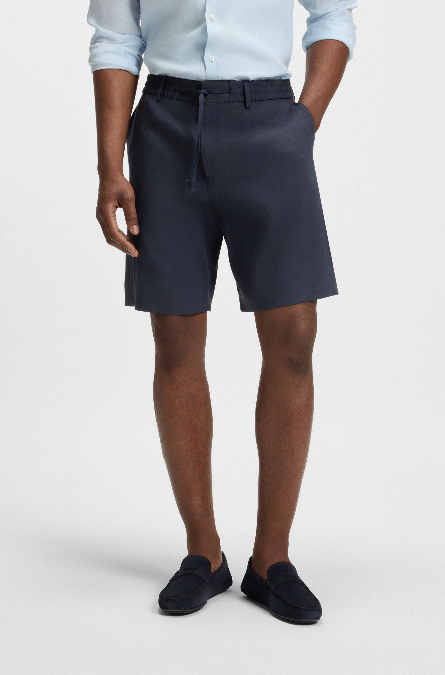 【BOSS博斯】亚麻混纺正装短裤