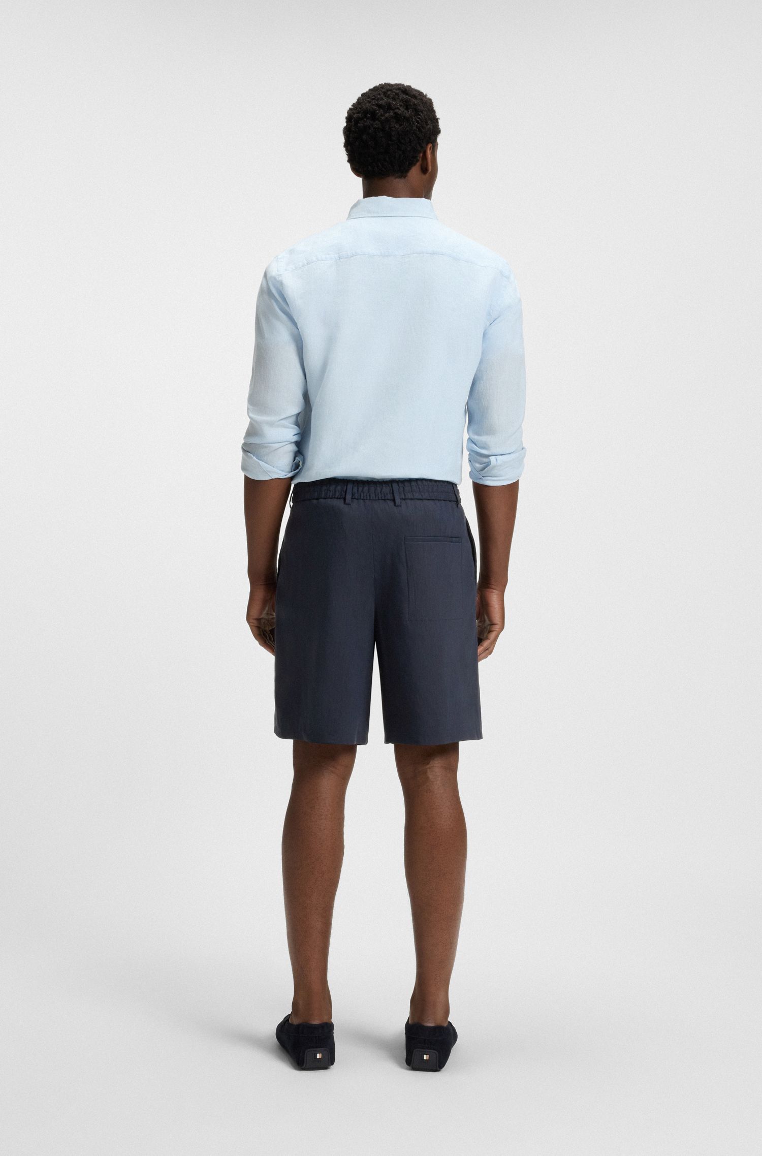 【BOSS博斯】亚麻混纺正装短裤