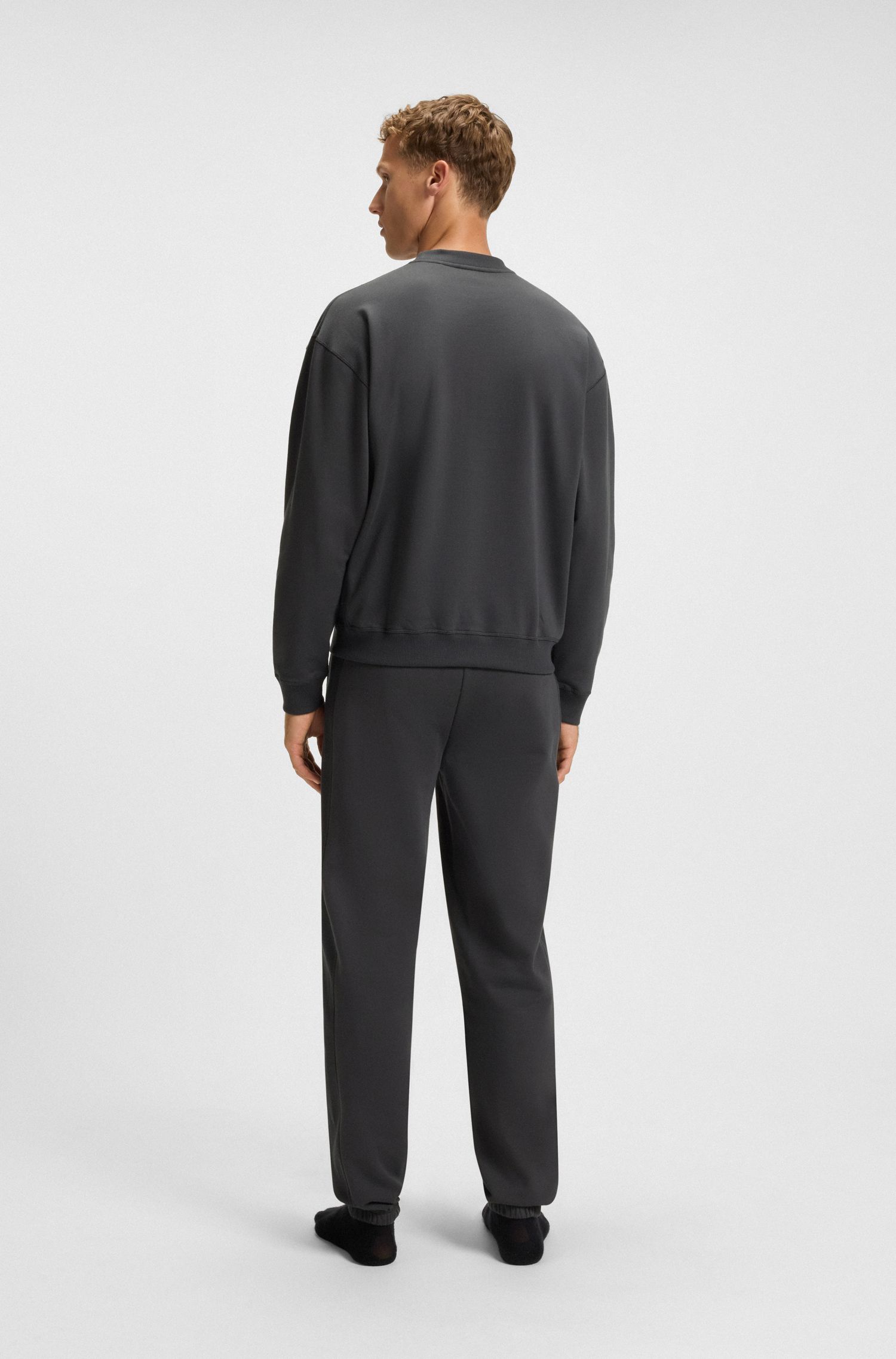 【BOSS博斯】双 B 交织字母棉质毛圈布运动衫