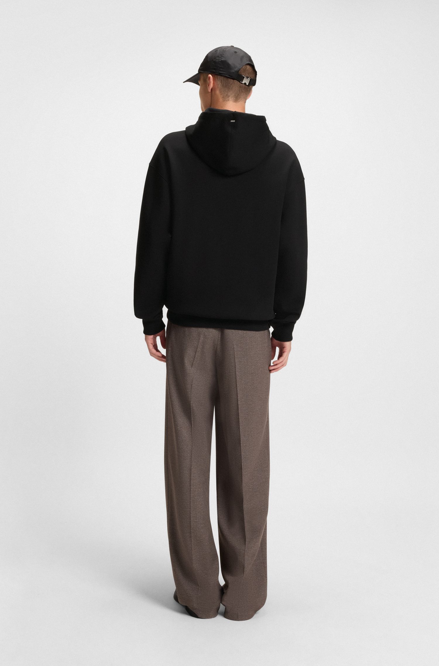 【HUGO雨果】堆叠徽标棉质混纺连帽衫