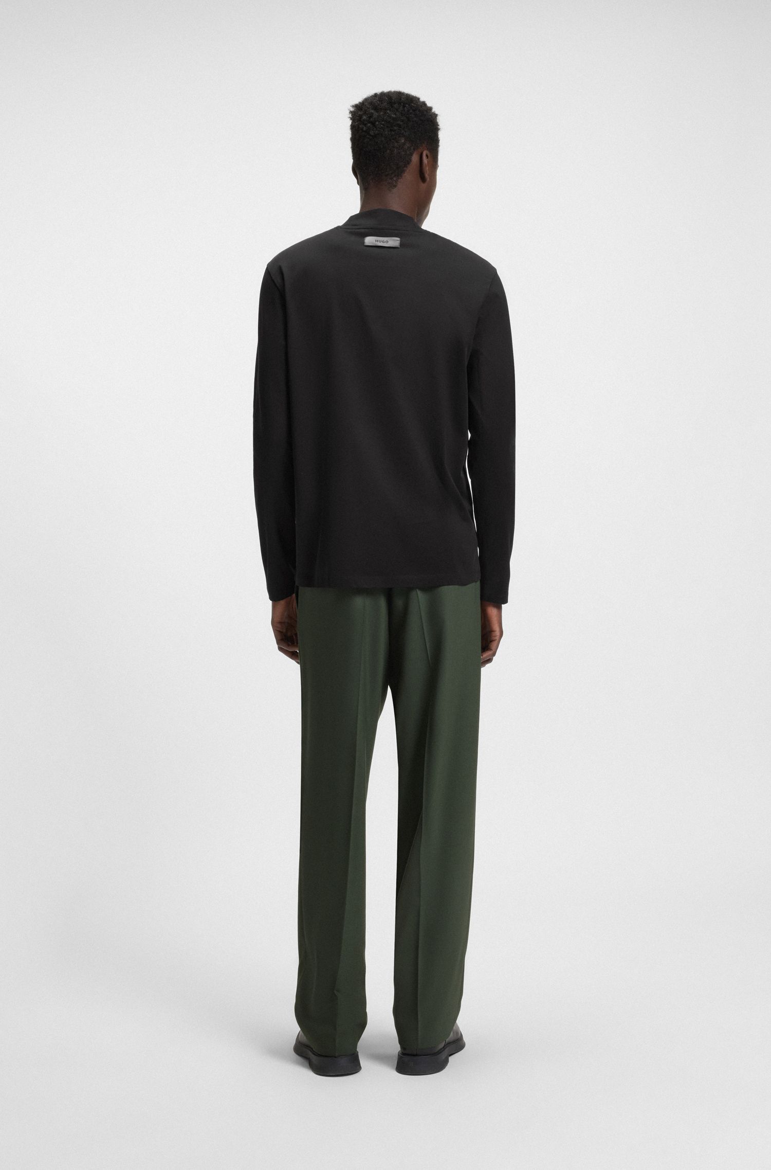 【HUGO雨果】丝光棉材质企领修身 T 恤