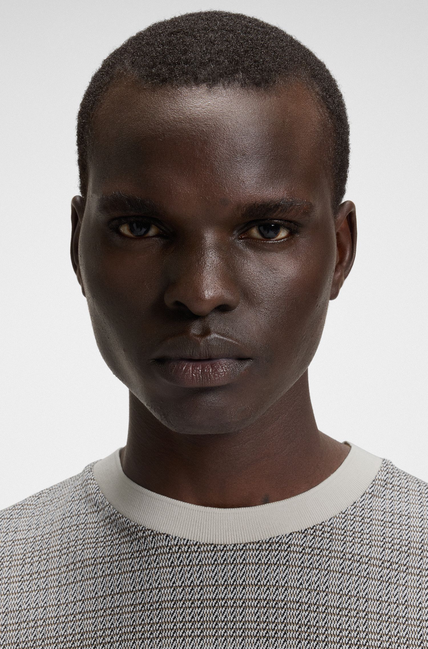 【BOSS博斯】网格图案丝光棉 T 恤