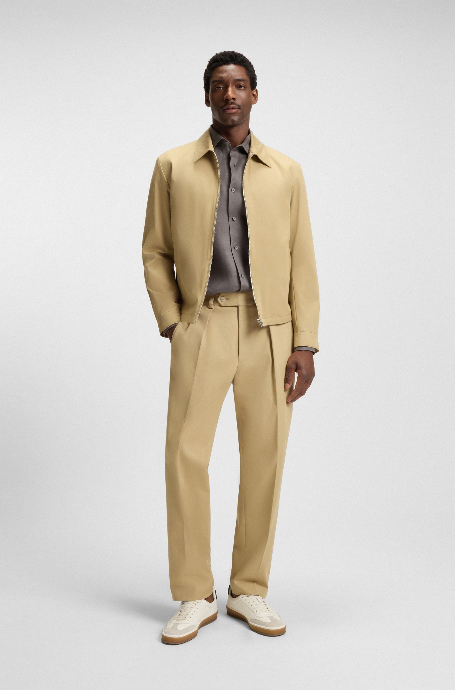 BECKHAM x BOSS 棉质混纺拉链开合夹克