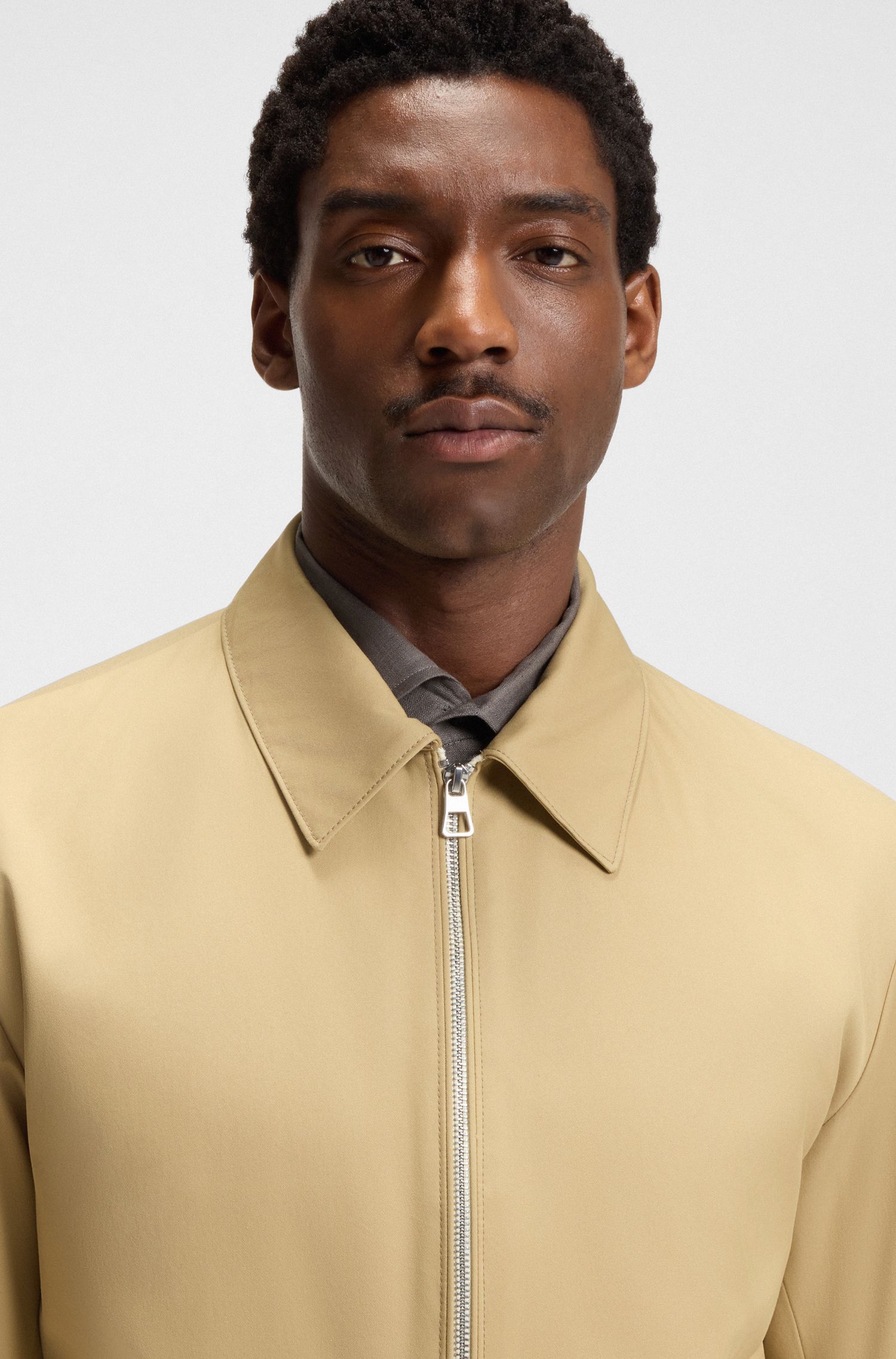 BECKHAM x BOSS 棉质混纺拉链开合夹克