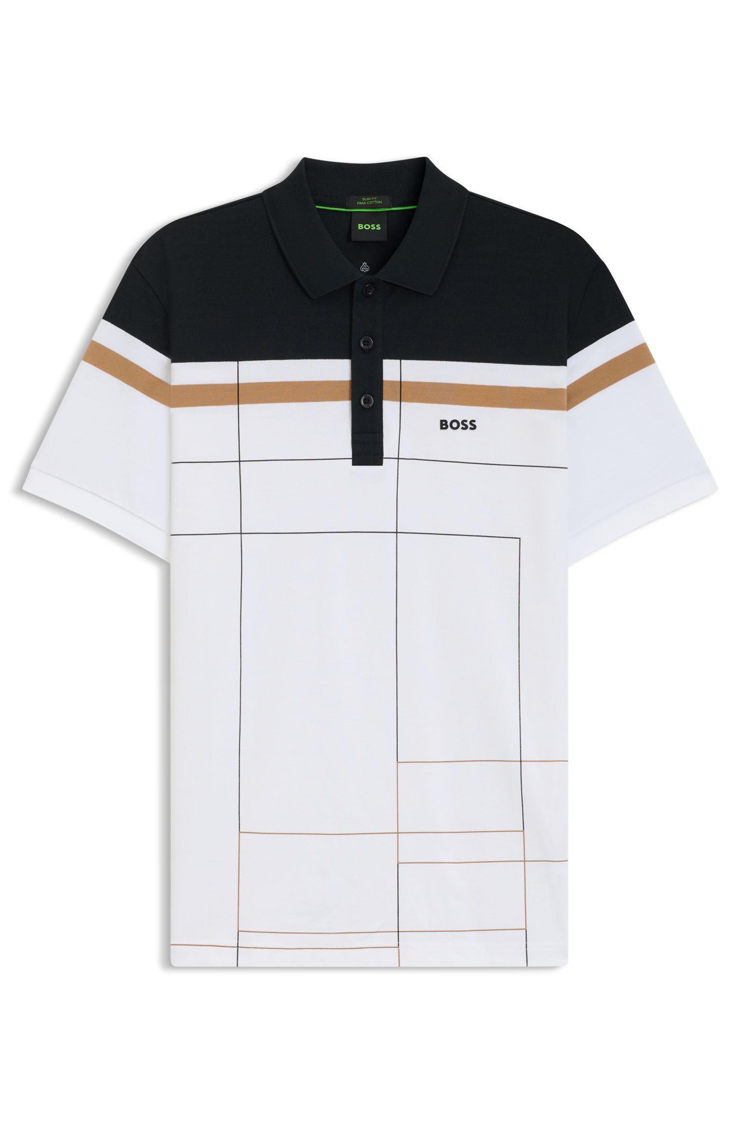 【BOSS博斯】快干弹力棉修身马球衫