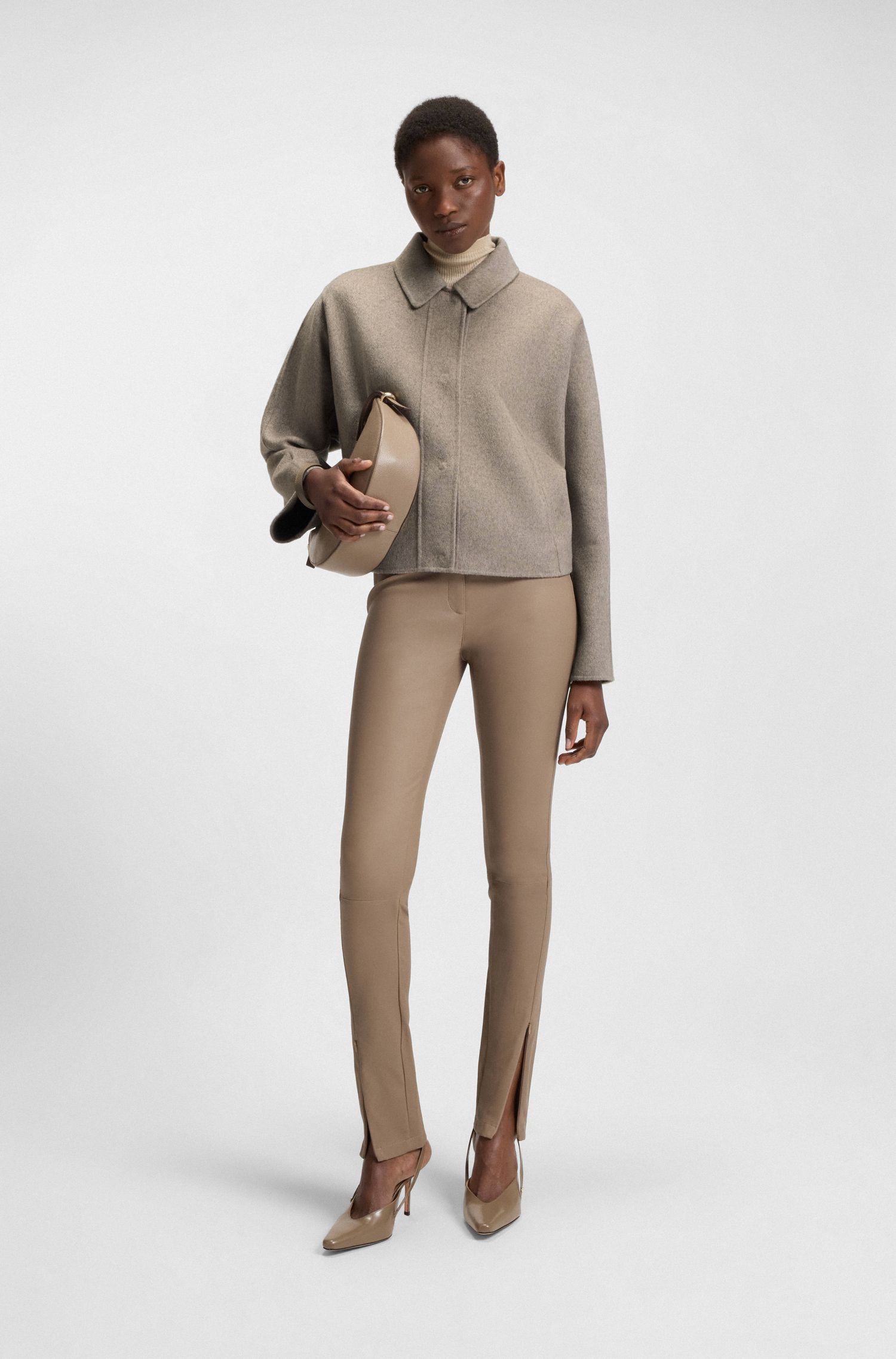 【BOSS博斯】羊毛混纺面料常规版型外套