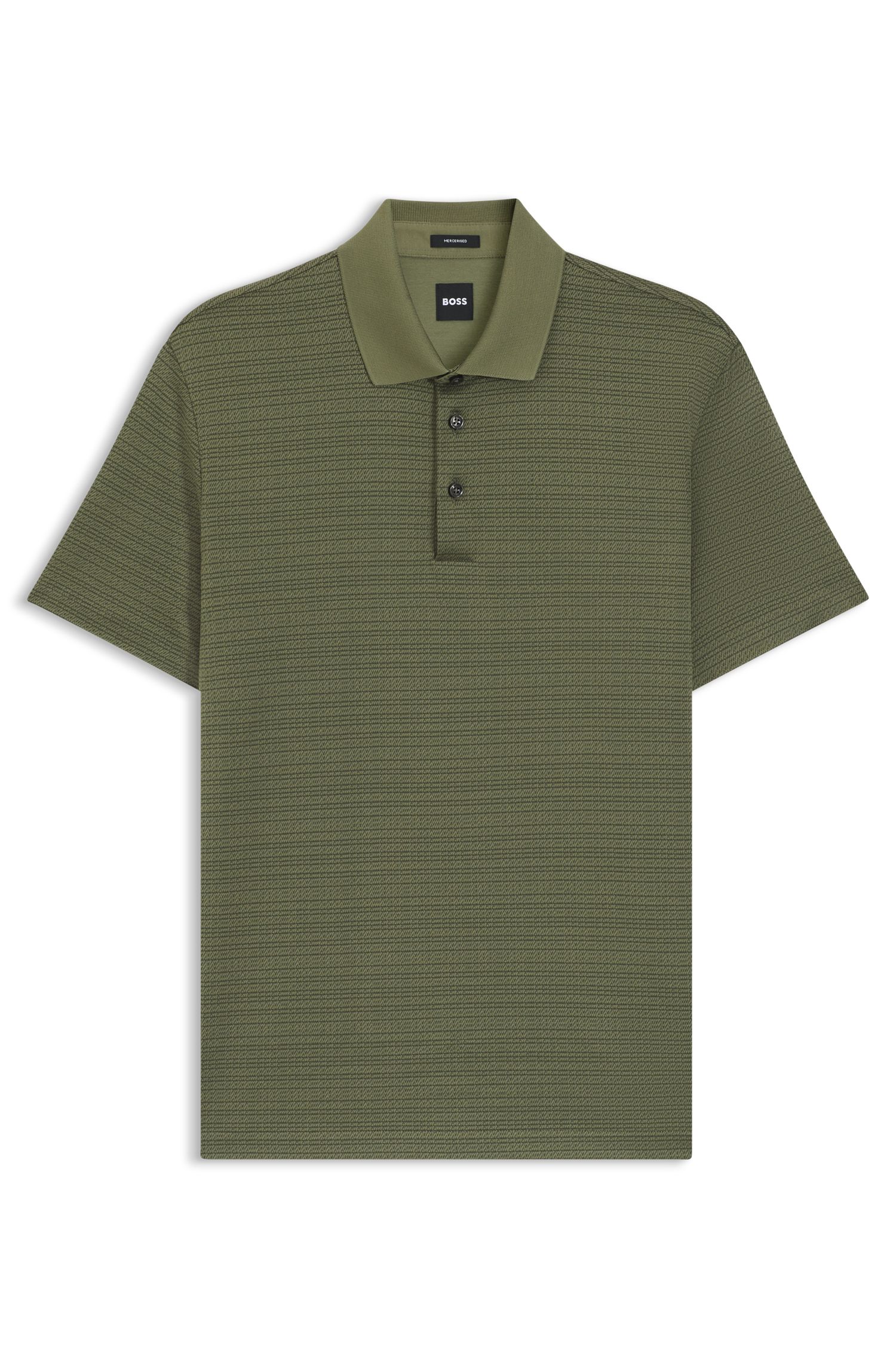 【BOSS博斯】网格图案丝光棉 Polo 衫