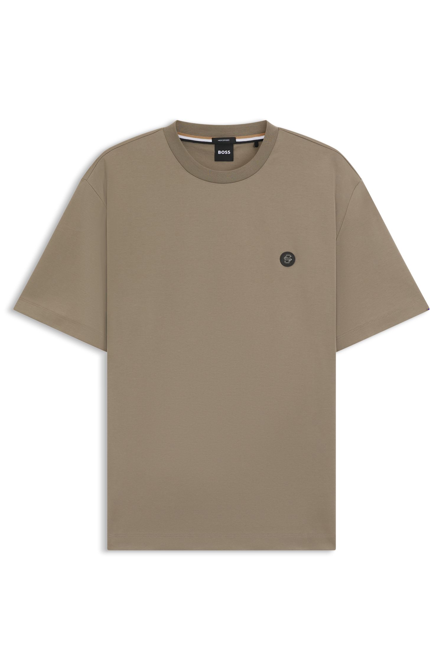 【BOSS博斯】双 B 交织字母常规版型棉质 T 恤