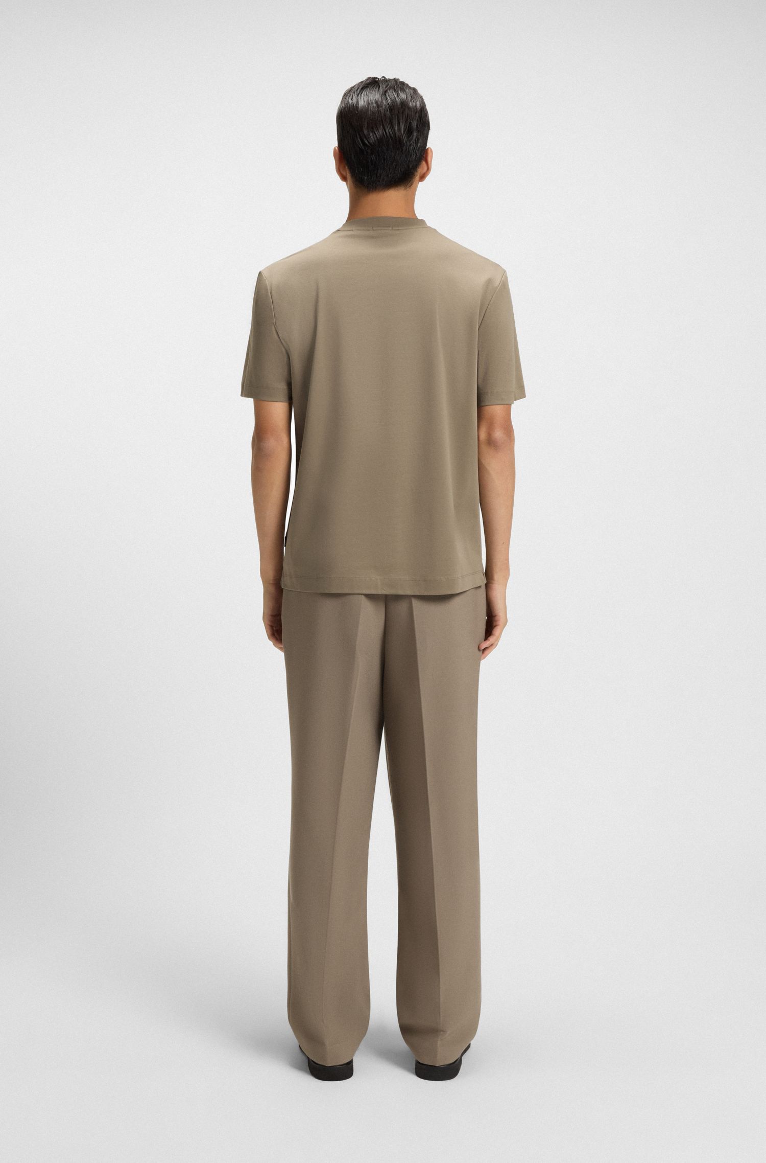 【BOSS博斯】双 B 交织字母常规版型棉质 T 恤