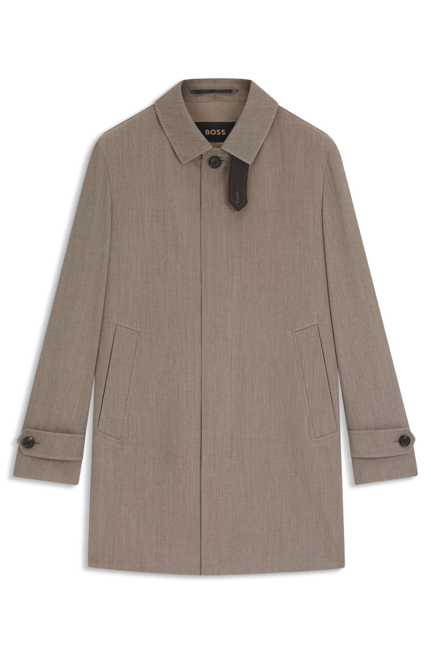 【BOSS博斯】微图案羊毛正装大衣