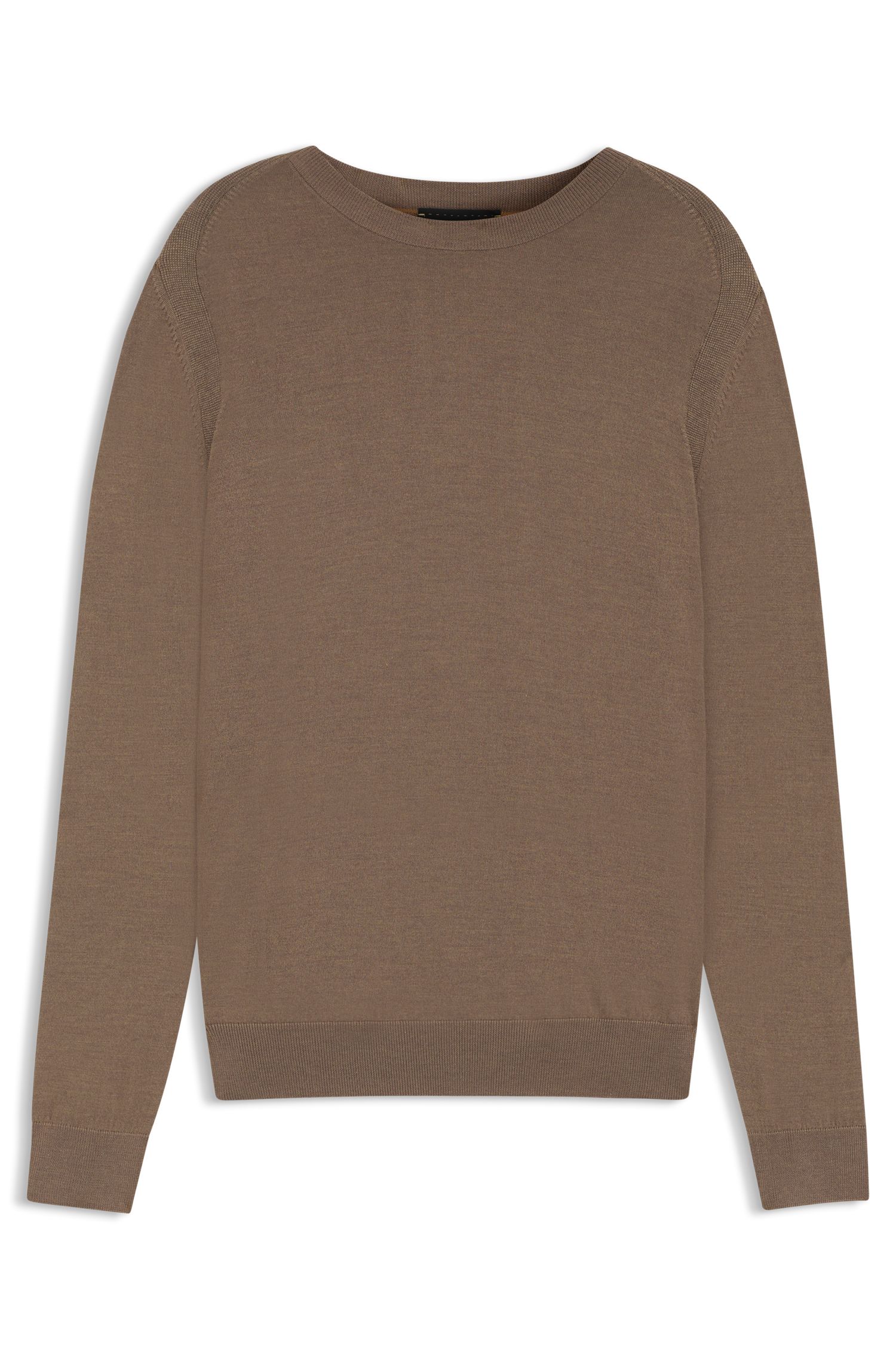 【BOSS博斯】羊毛真丝和羊绒混纺常规版型毛衣