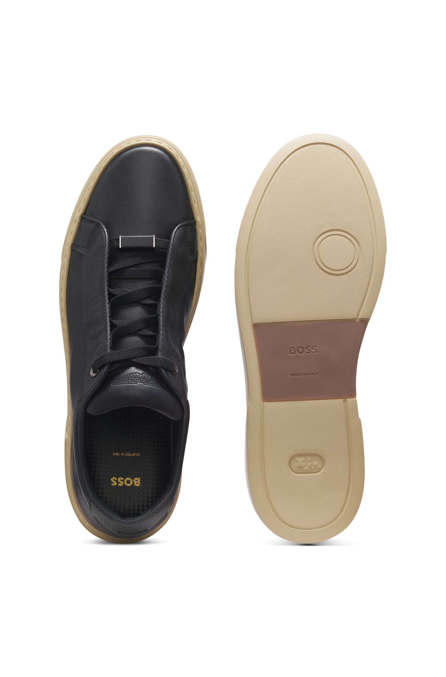 BOSS x ASTON MARTIN 粒面革运动鞋