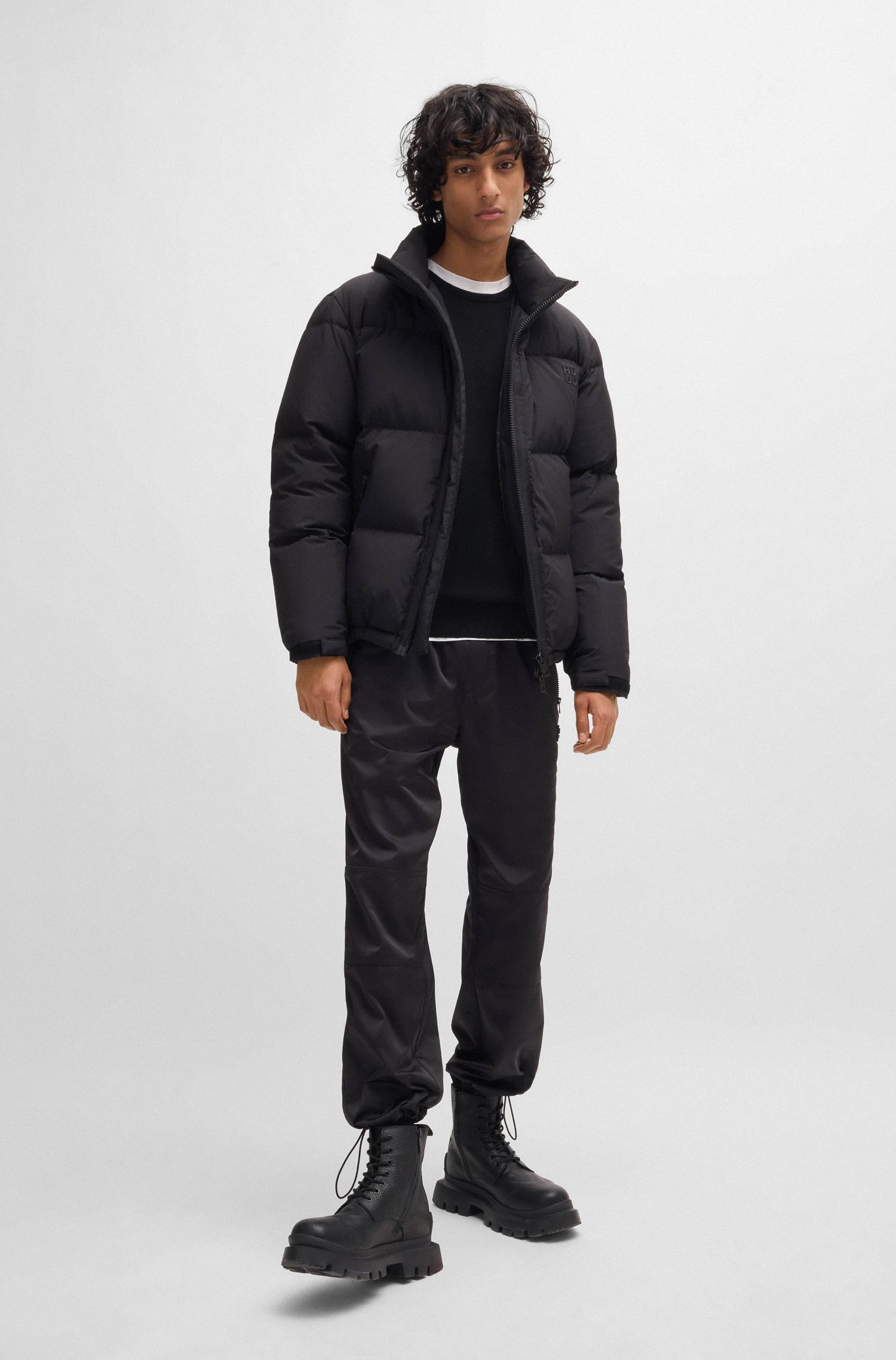 【HUGO雨果】刺绣徽标装饰毛衣