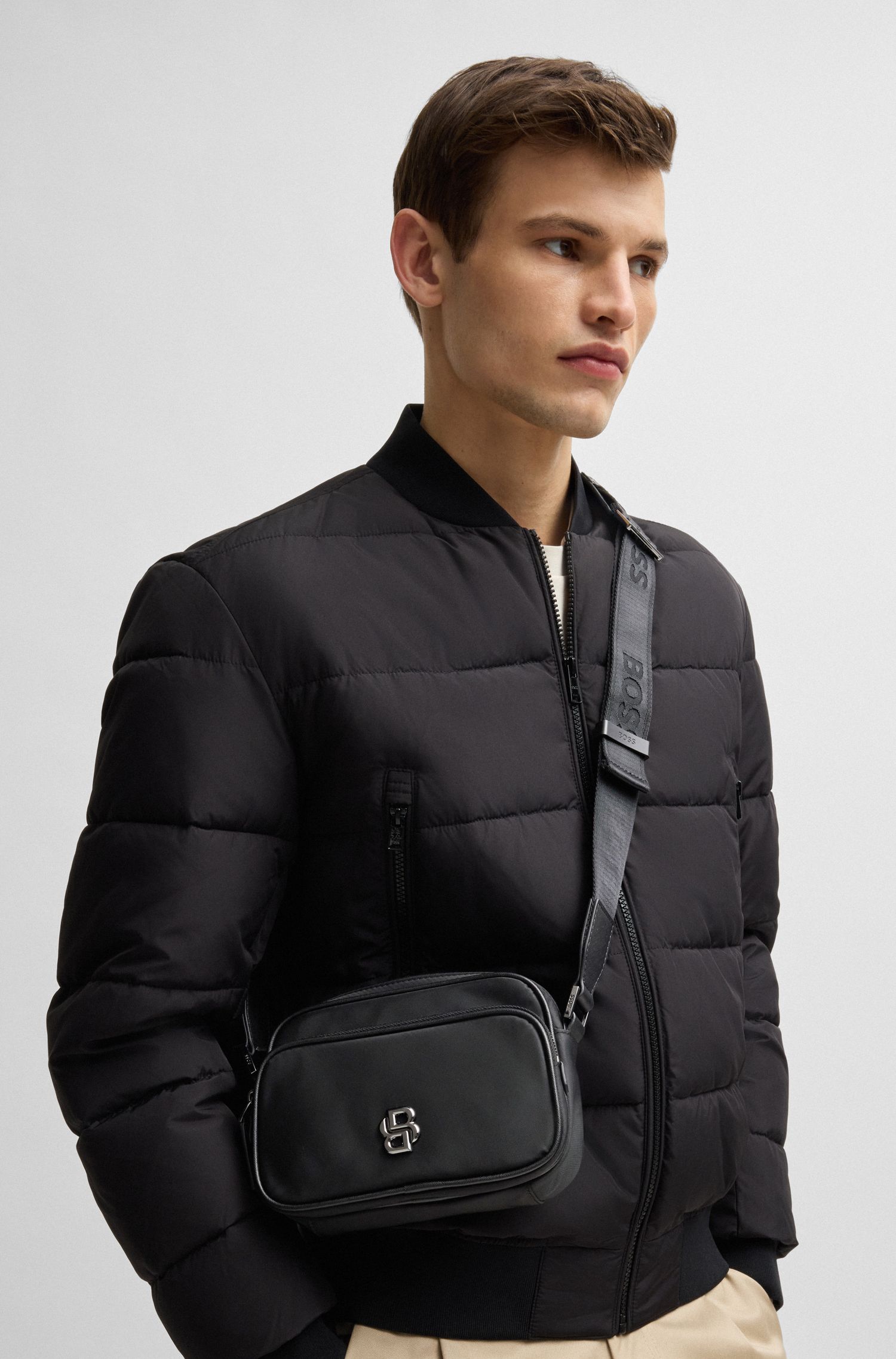 【BOSS博斯】双 B 交织字母斜挎包