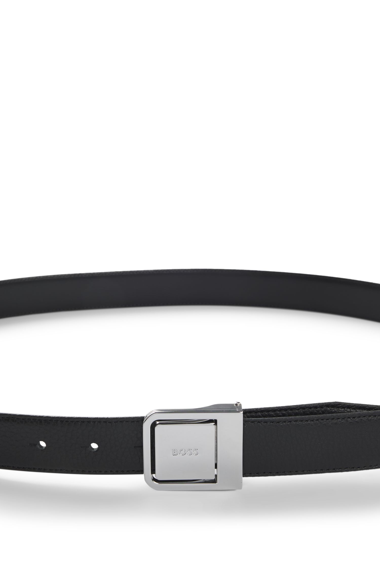 【BOSS博斯】针扣加牌扣双面意大利皮革腰带