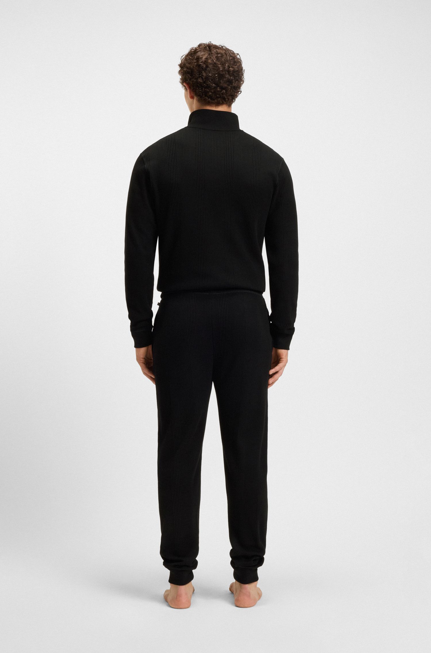 【BOSS博斯】徽标铭牌棉质混纺运动裤