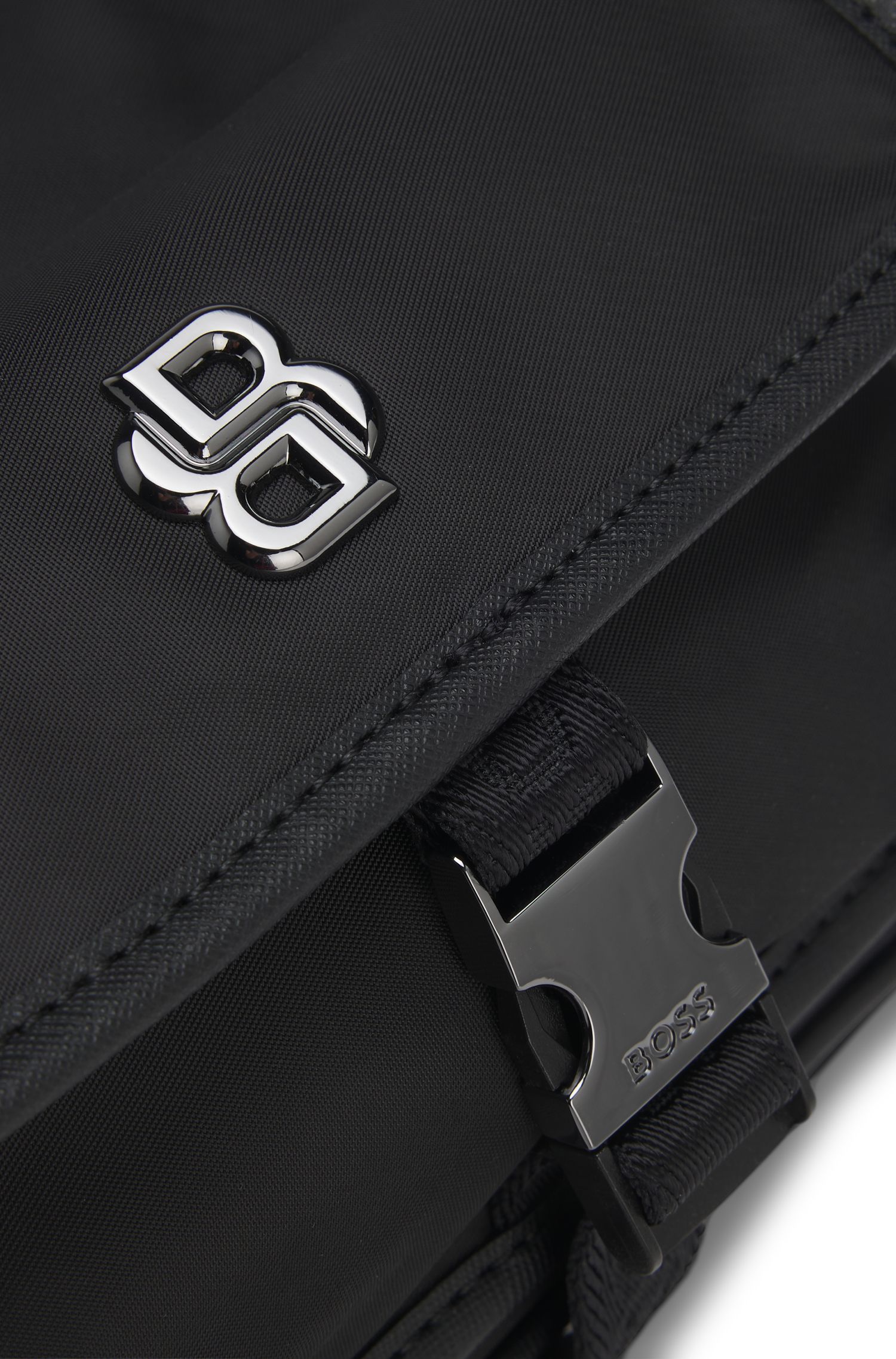 【BOSS博斯】双 B 交织字母饰边斜挎包