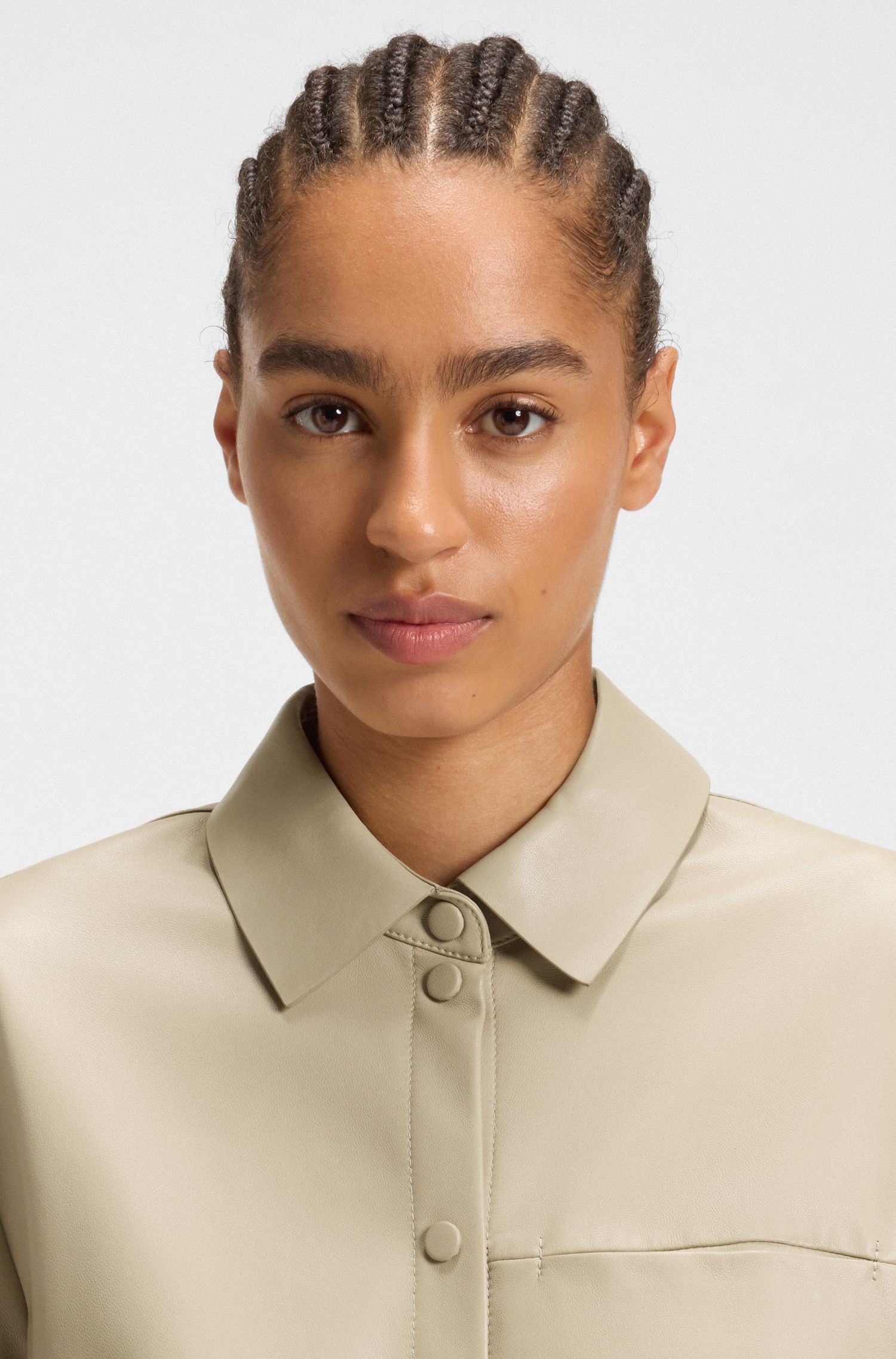 【BOSS博斯】皮革常规版型女士衬衫