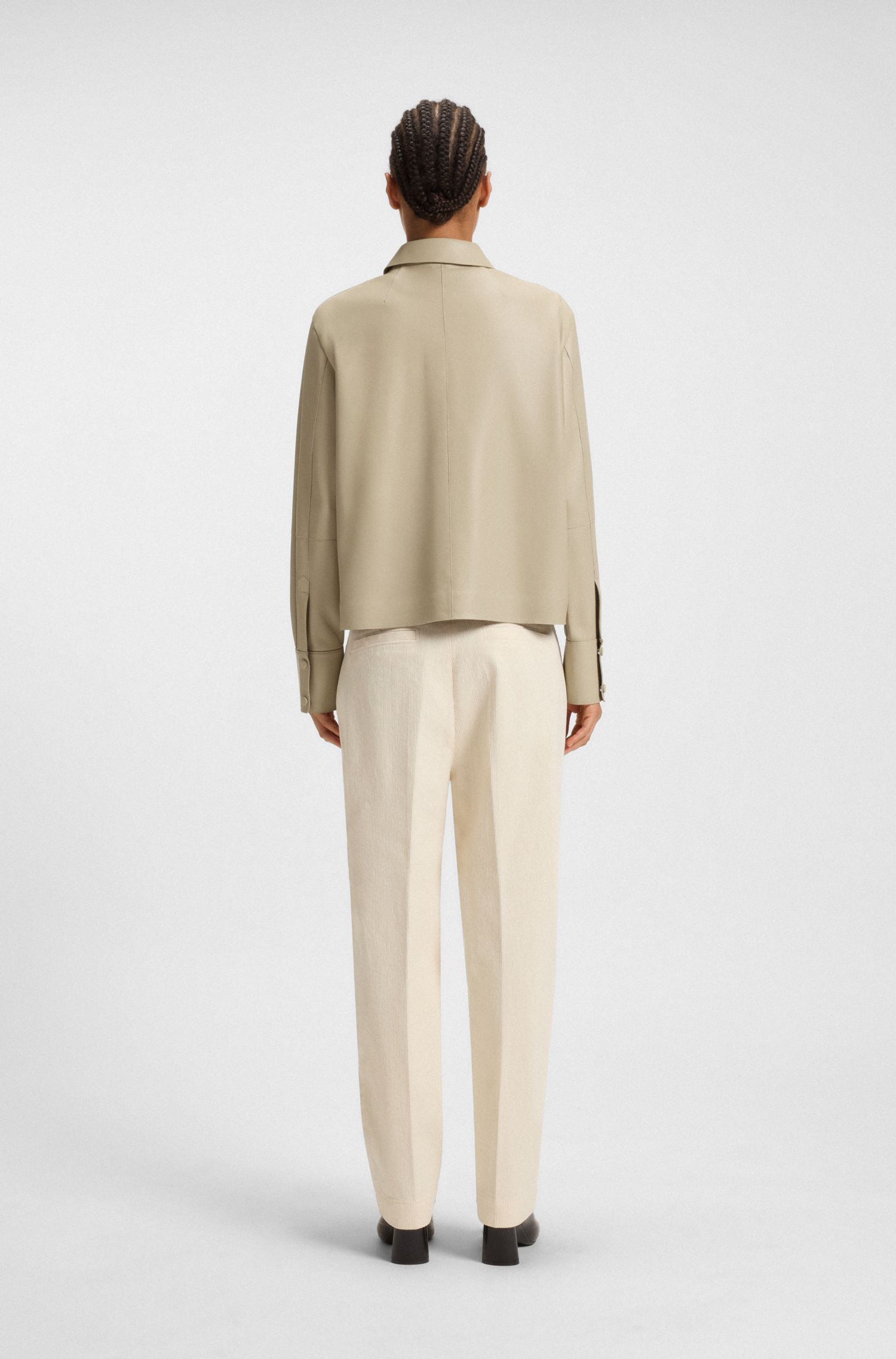 【BOSS博斯】皮革常规版型女士衬衫