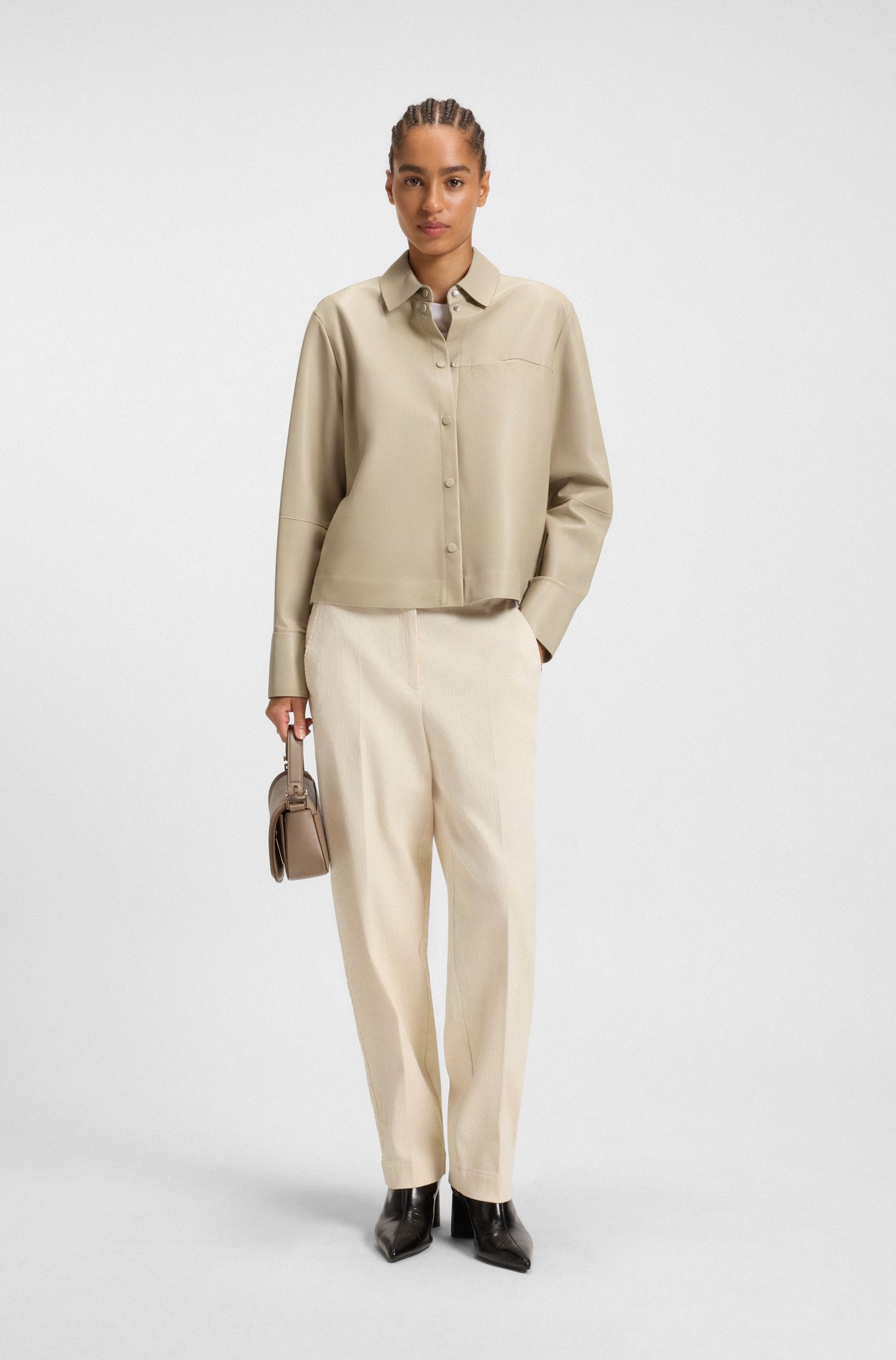 【BOSS博斯】皮革常规版型女士衬衫