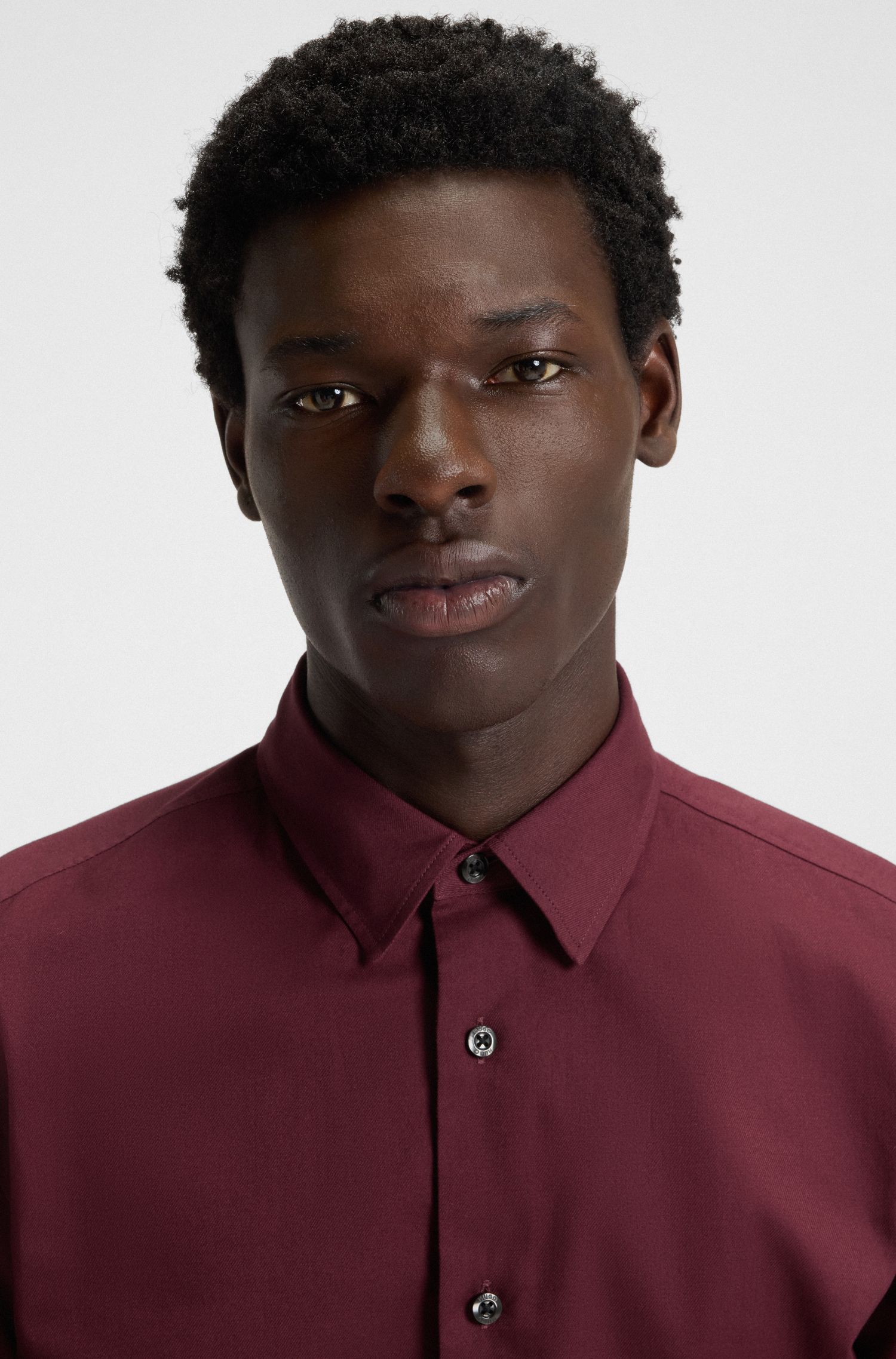 【HUGO雨果】磨毛棉质法兰绒宽松版型衬衫