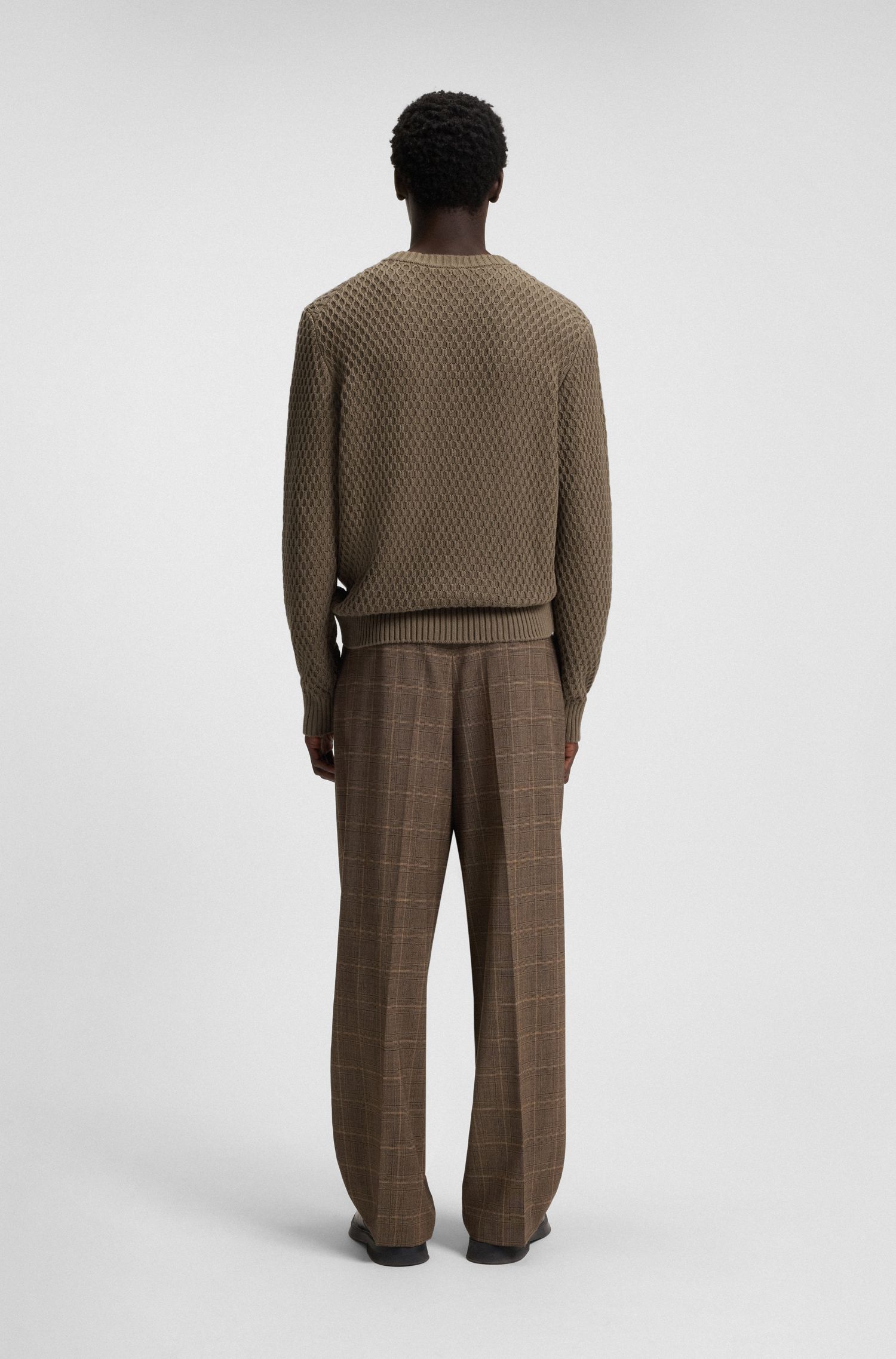 【HUGO雨果】立体针织结构棉质毛衣