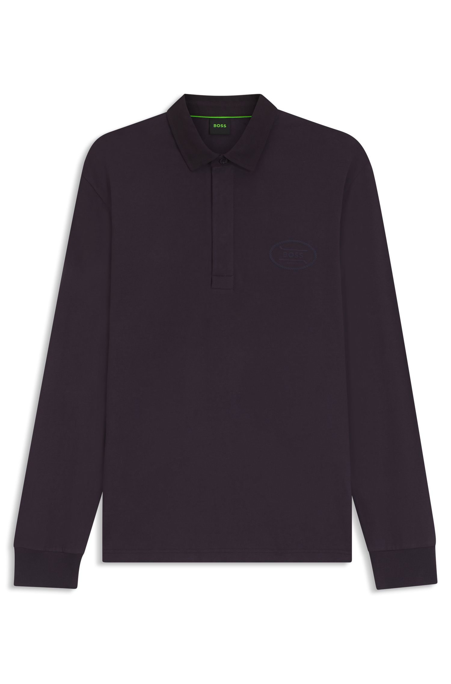 【BOSS博斯】徽标艺术图案弹力棉质 Polo 衫