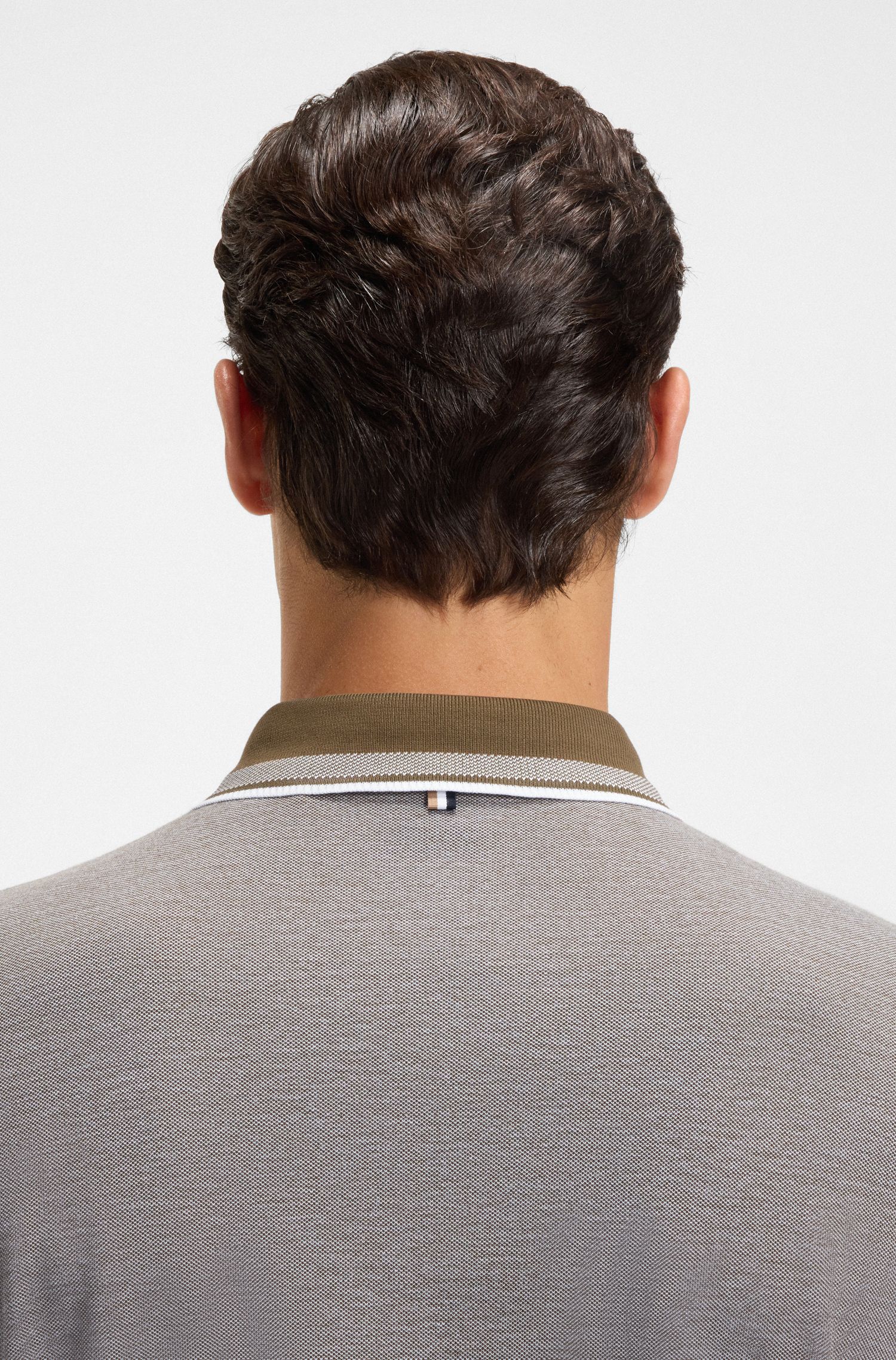 【BOSS博斯】徽标细节棉质珠地布 Polo 衫