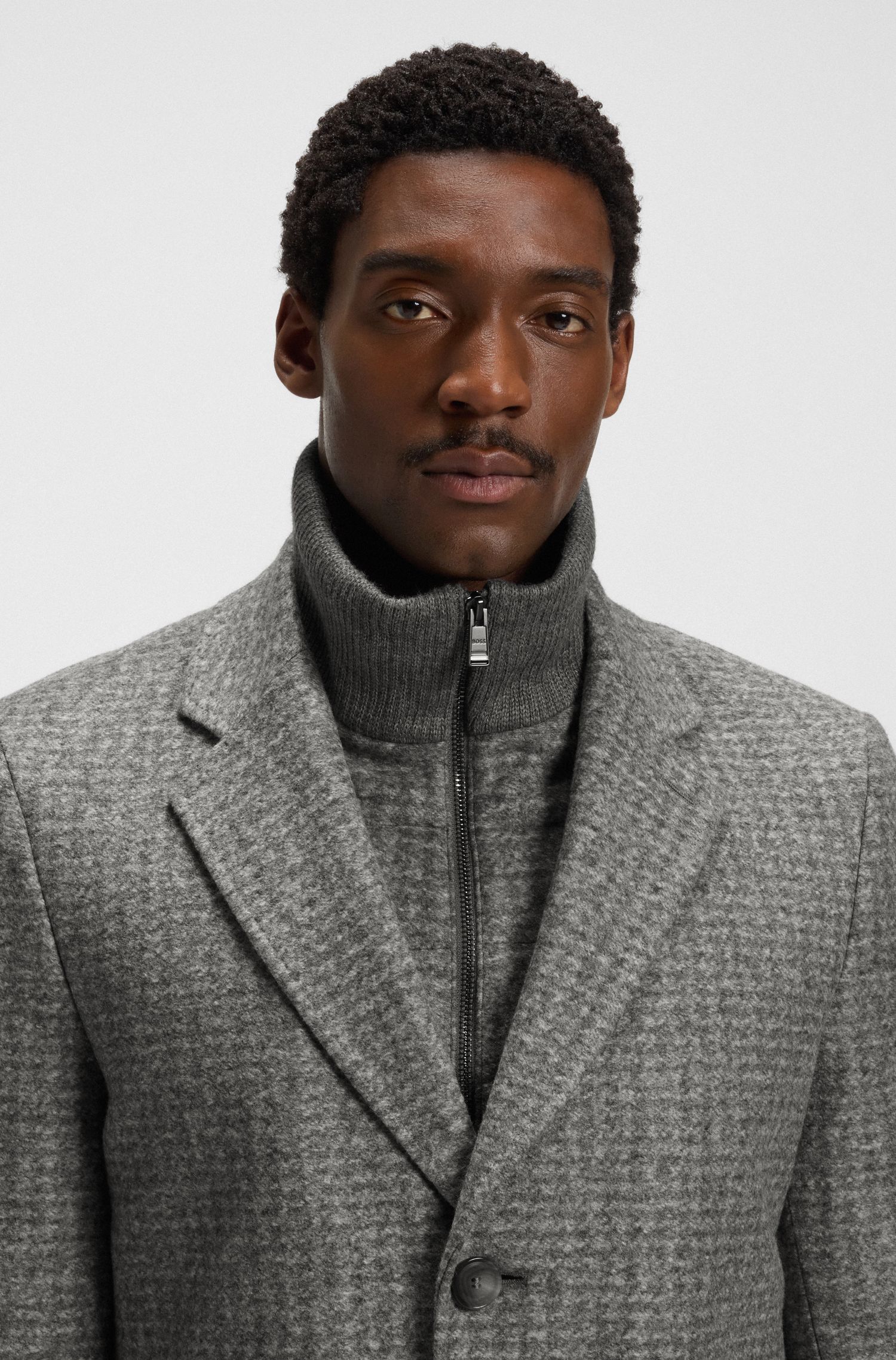 【BOSS博斯】可拆卸内里修身外套