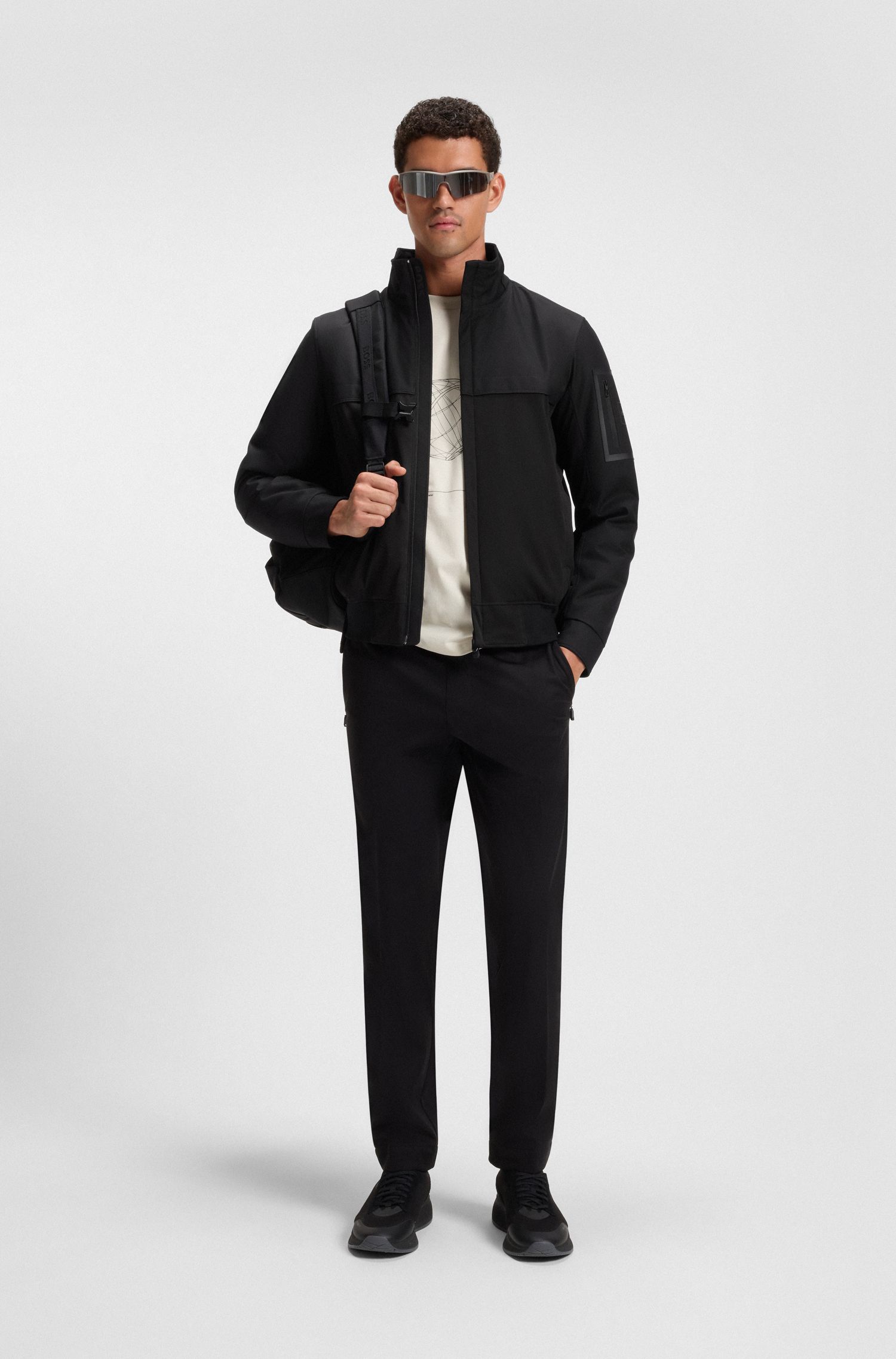 【BOSS博斯】拉链袖袋设计束腰式夹克