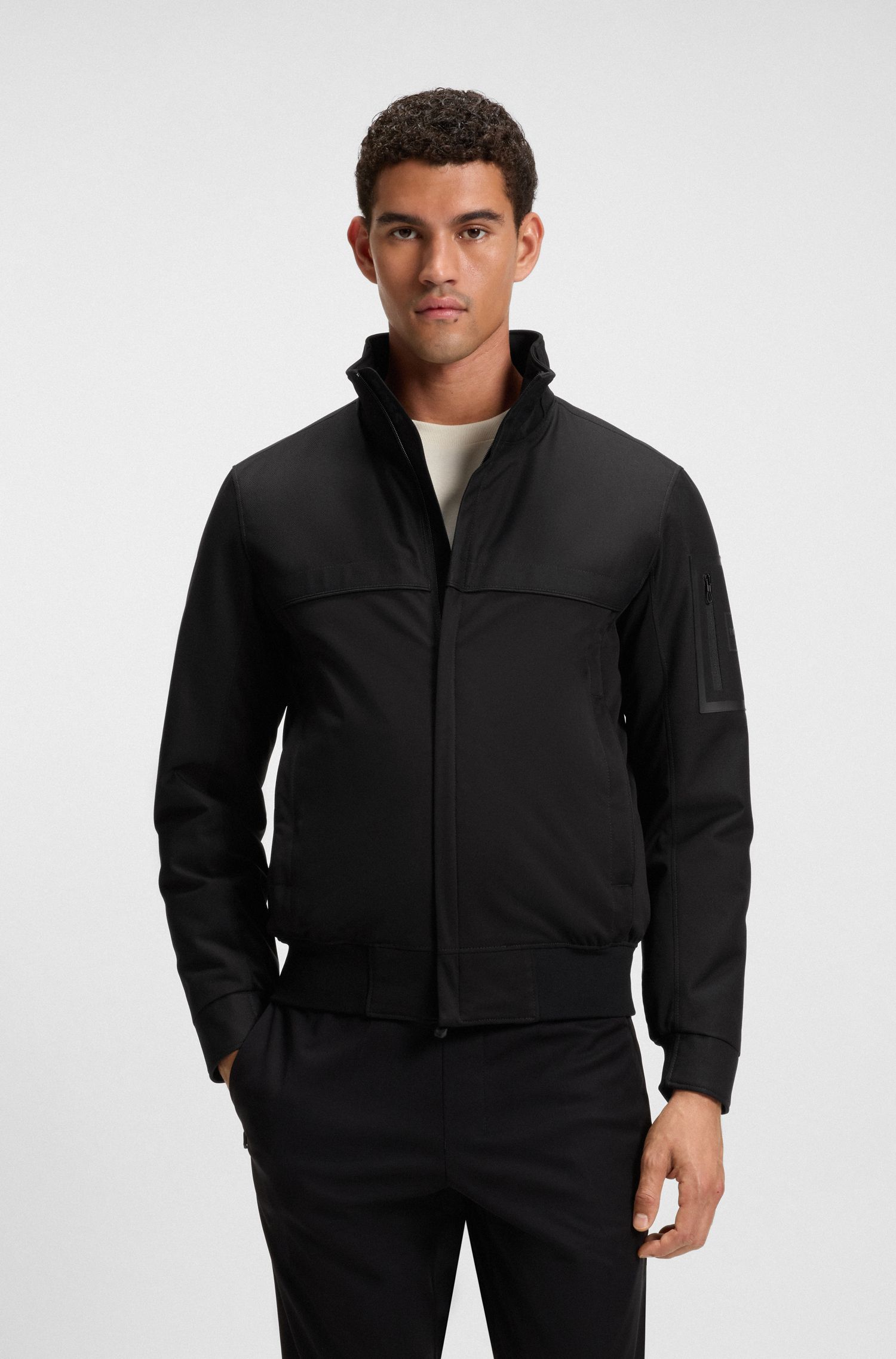 【BOSS博斯】拉链袖袋设计束腰式夹克