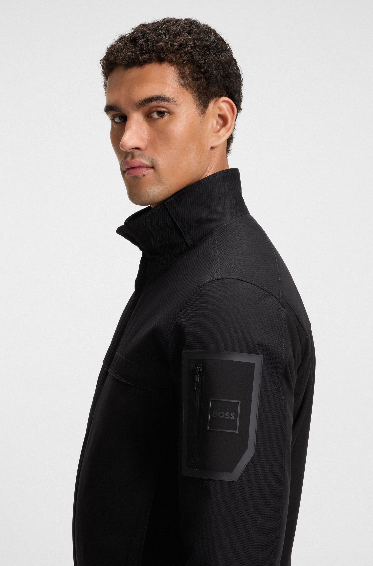 【BOSS博斯】拉链袖袋设计束腰式夹克