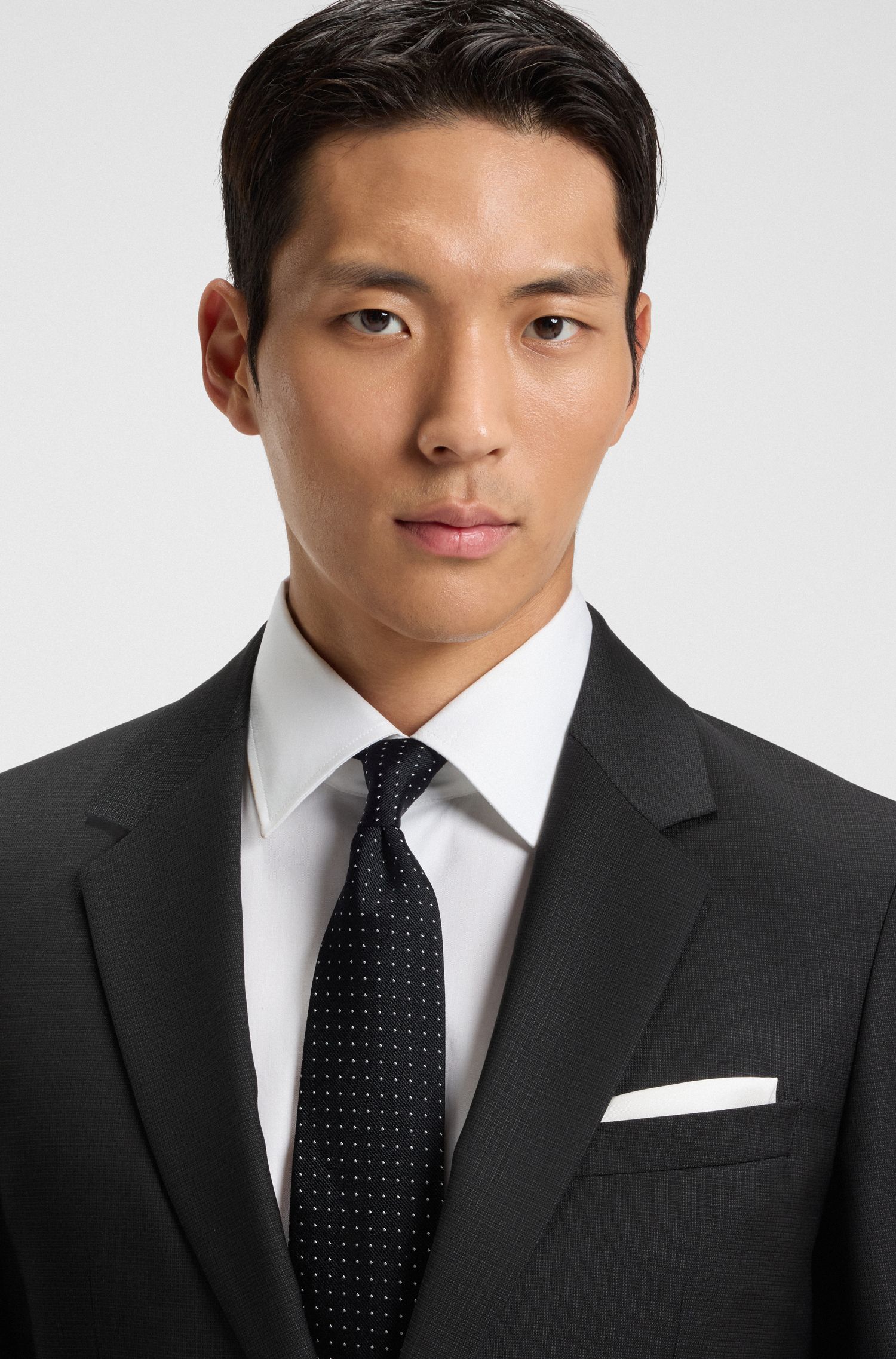 【BOSS博斯】图案装饰羊毛两件套修身西装