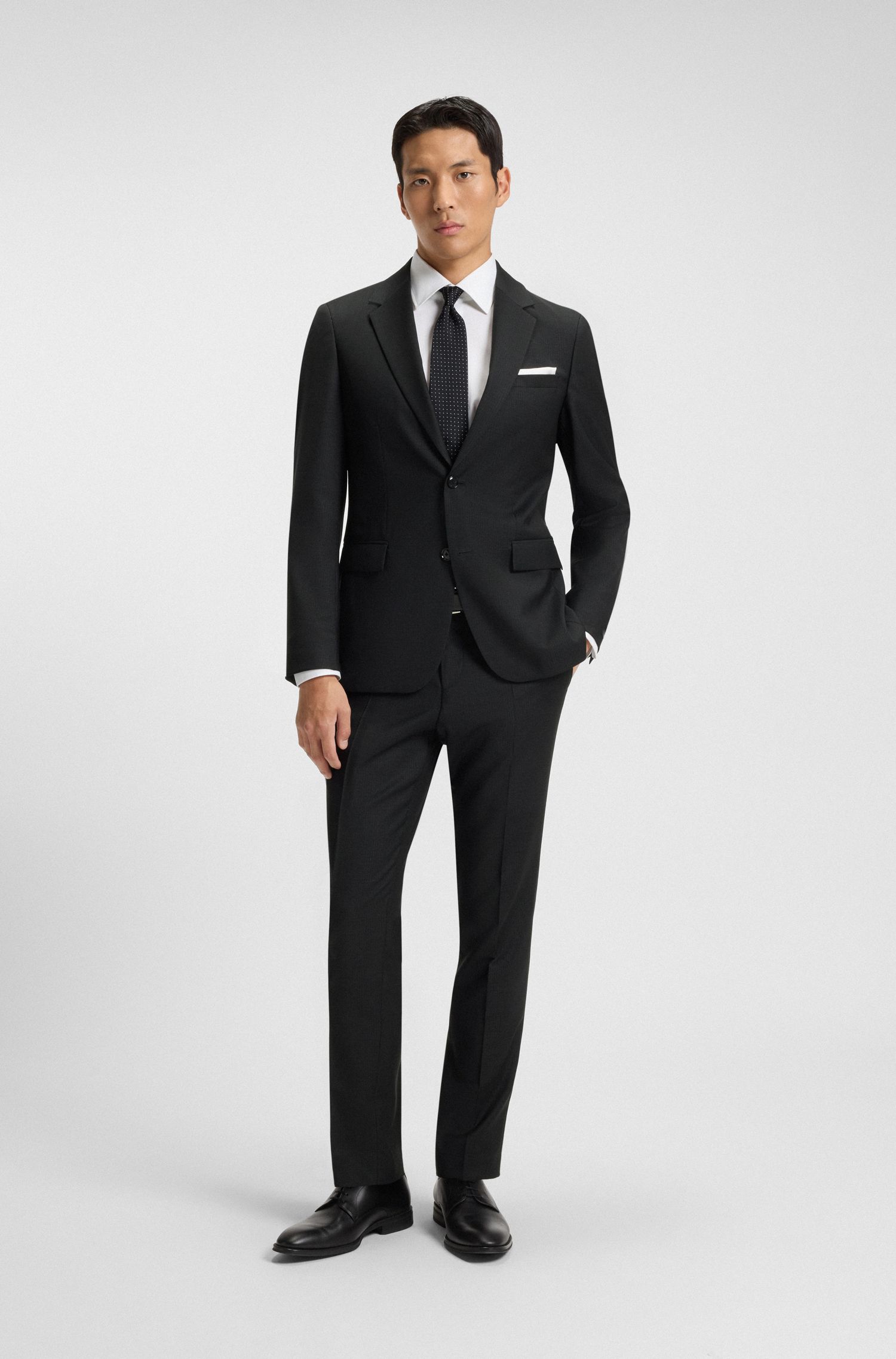 【BOSS博斯】图案装饰羊毛两件套修身西装