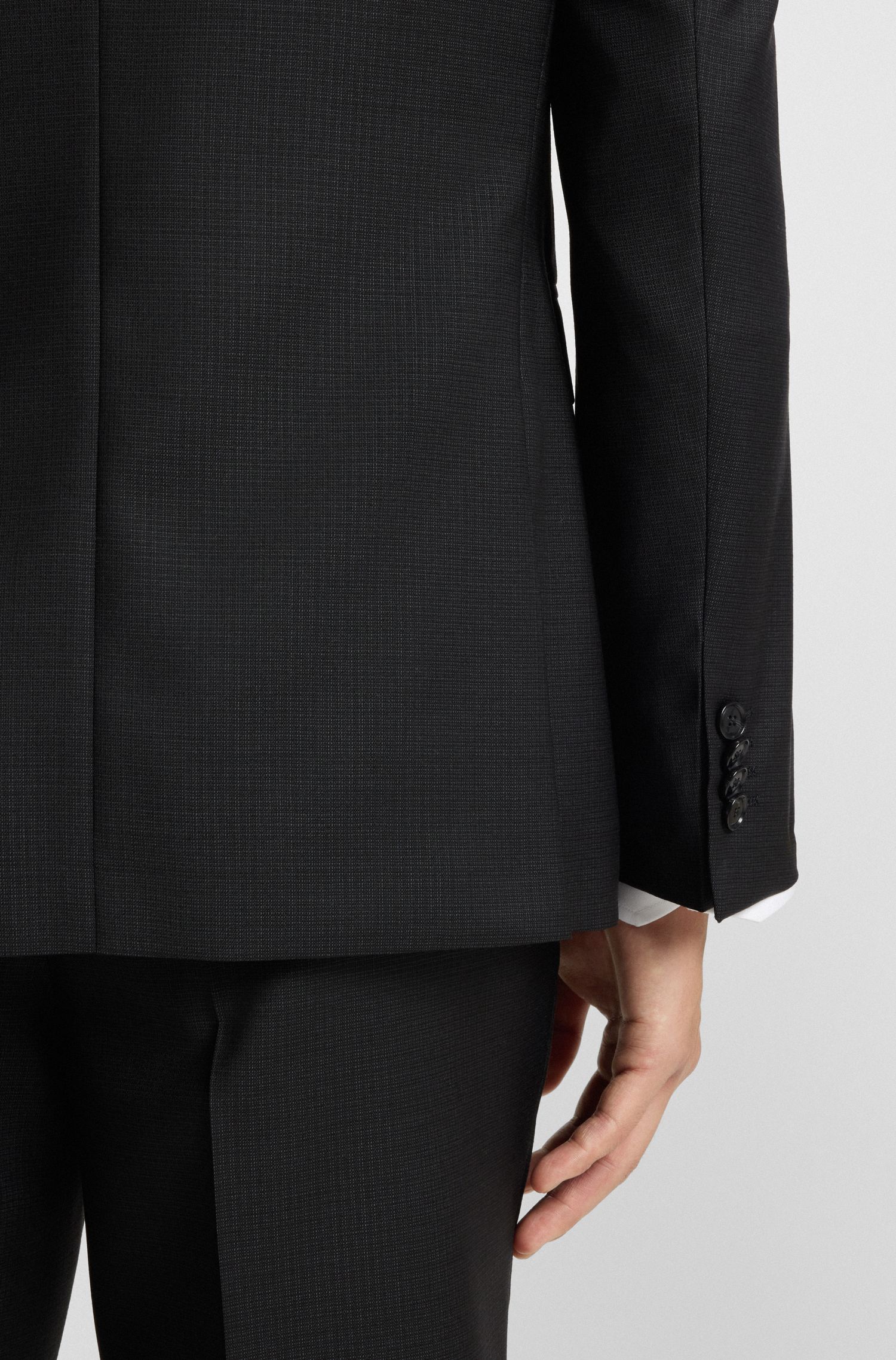 【BOSS博斯】图案装饰羊毛两件套修身西装