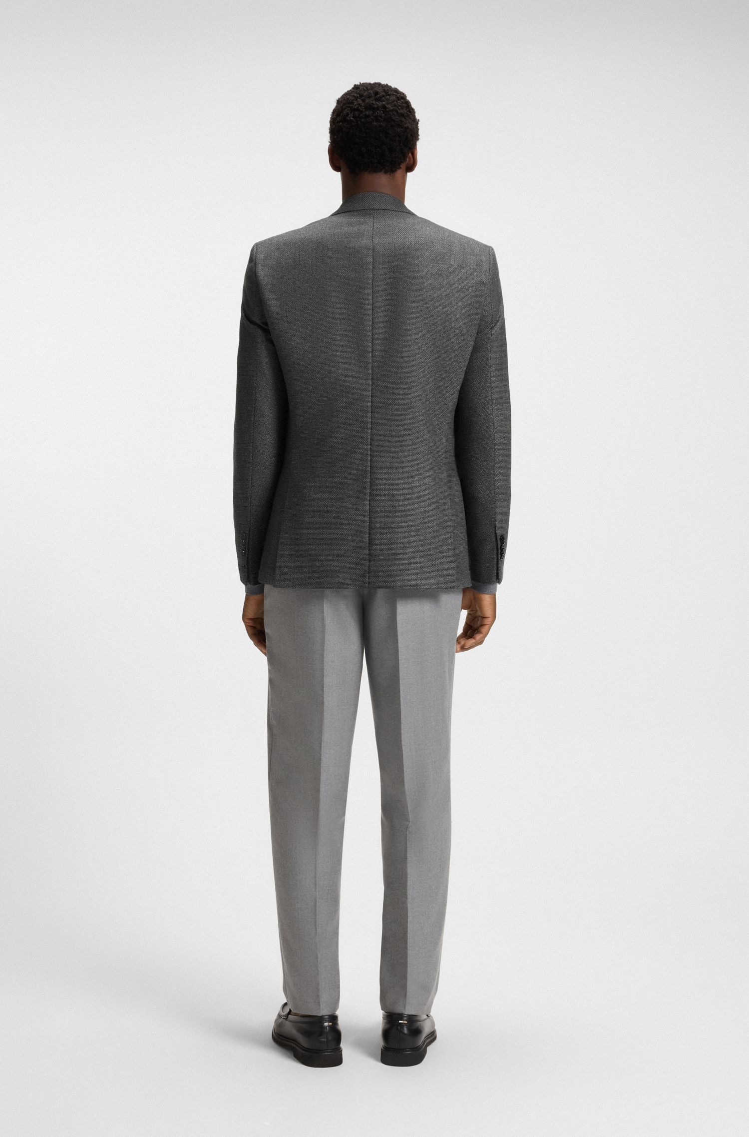 【BOSS博斯】图案装饰羊毛常规版型西装外套