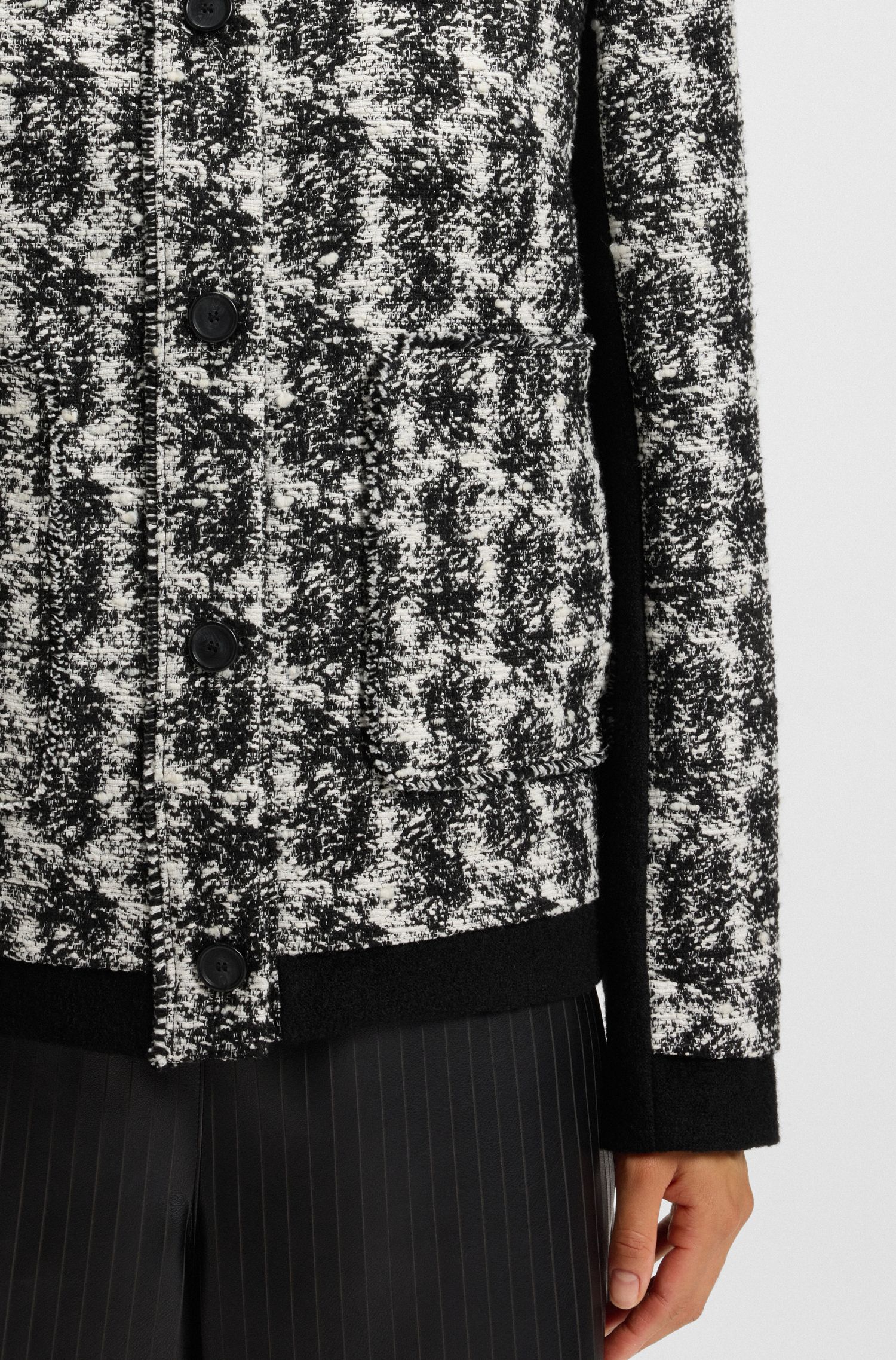 【BOSS博斯】图案羽毛粗花呢常规版型夹克