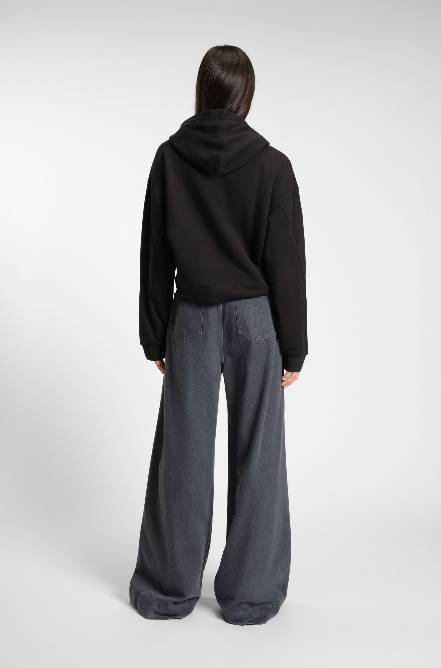 【BOSS博斯】双 B 交织字母棉质混纺连帽衫