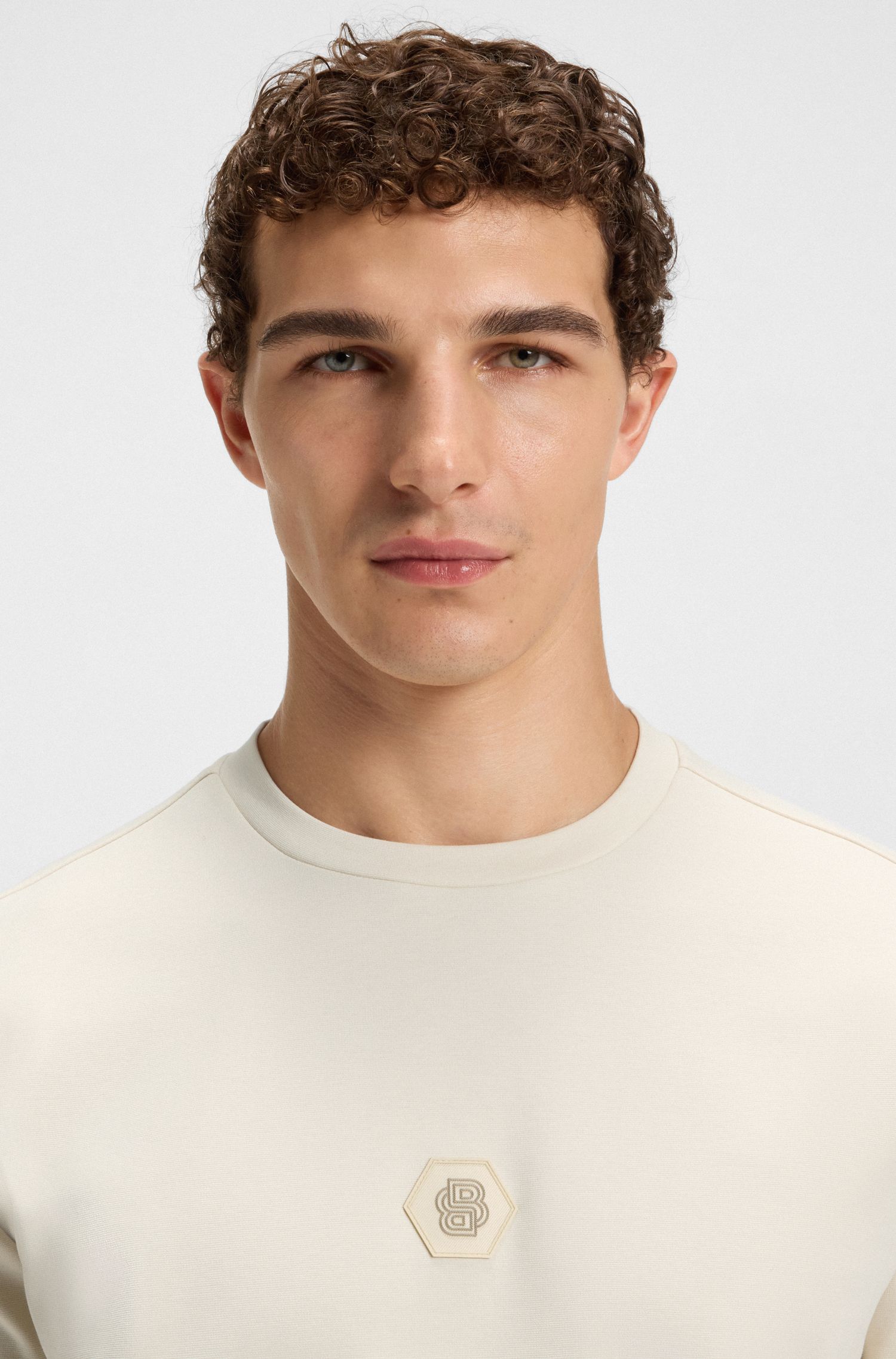 【BOSS博斯】双 B 交织字母棉质混纺运动衫