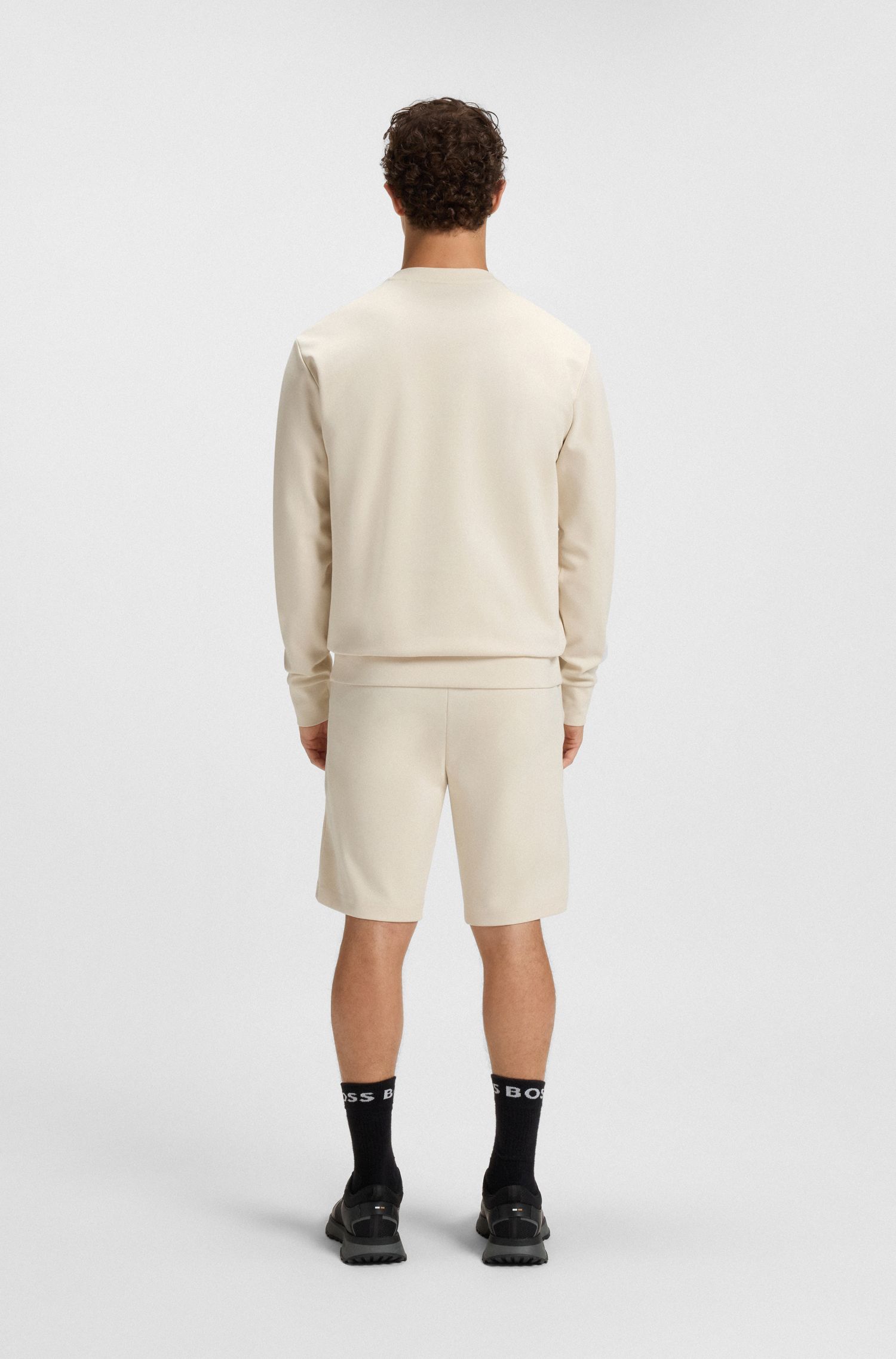 【BOSS博斯】双 B 交织字母棉质混纺运动衫