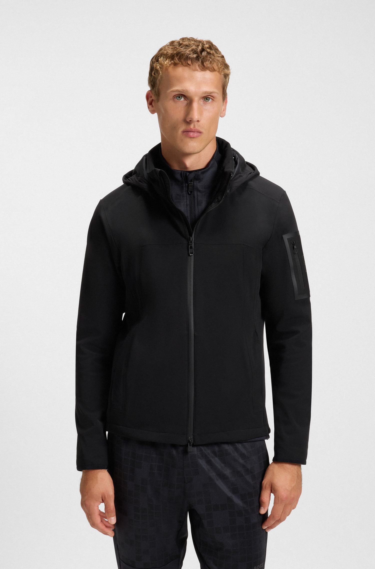 【BOSS博斯】可拆卸连帽软壳夹克