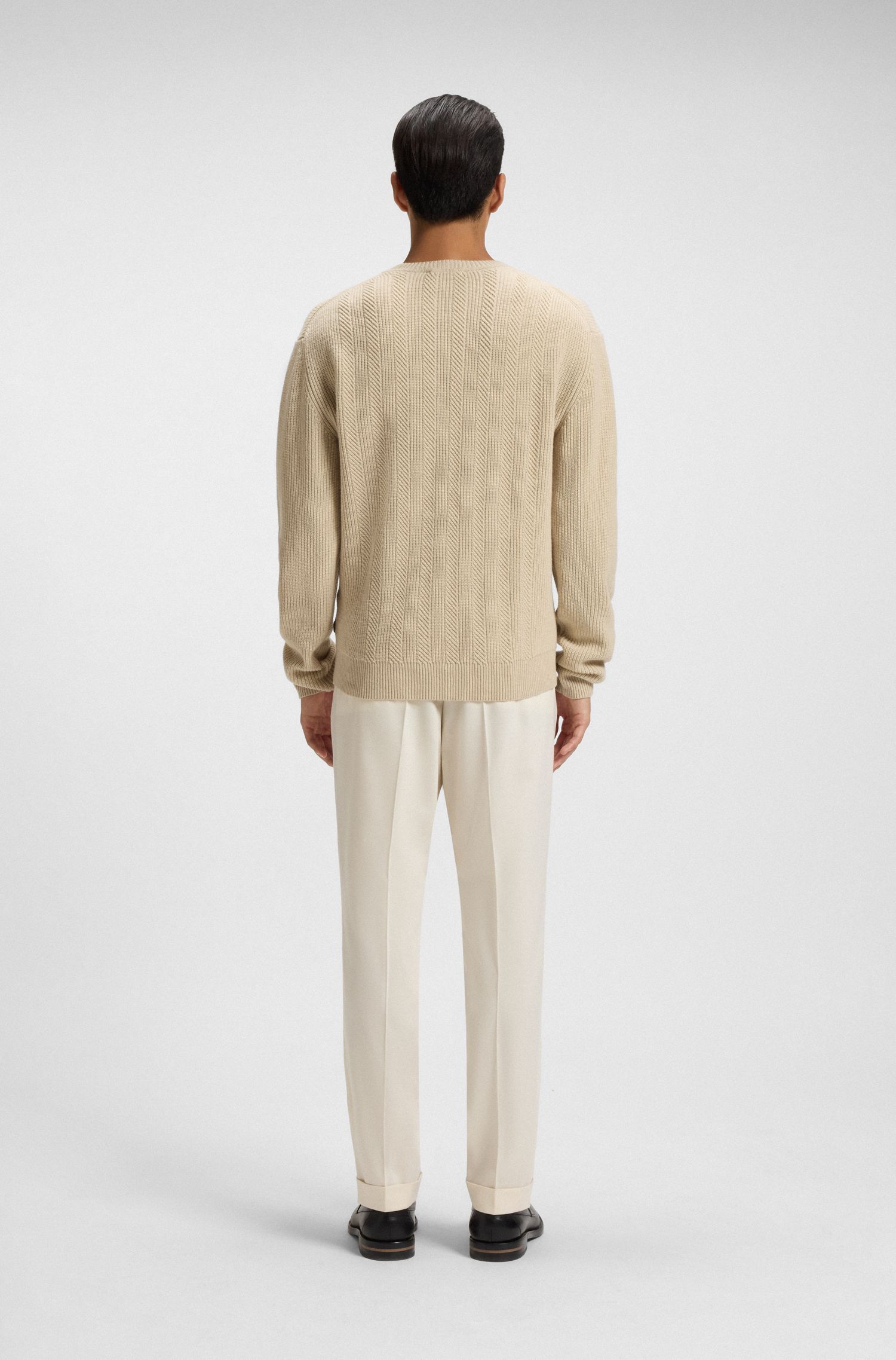 【BOSS博斯】羊毛和羊绒混纺针织毛衣