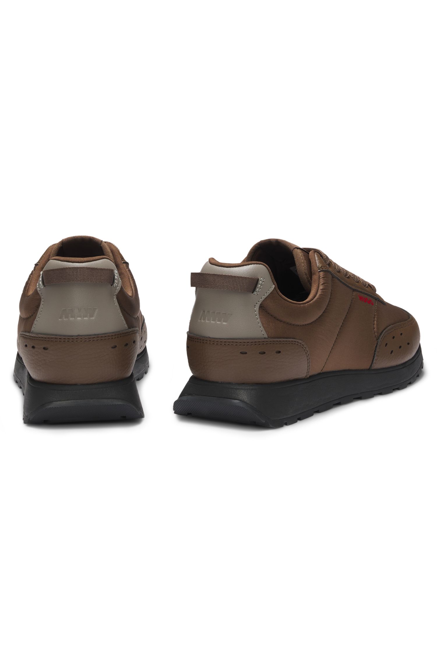 【HUGO雨果】仿皮饰边复古运动鞋