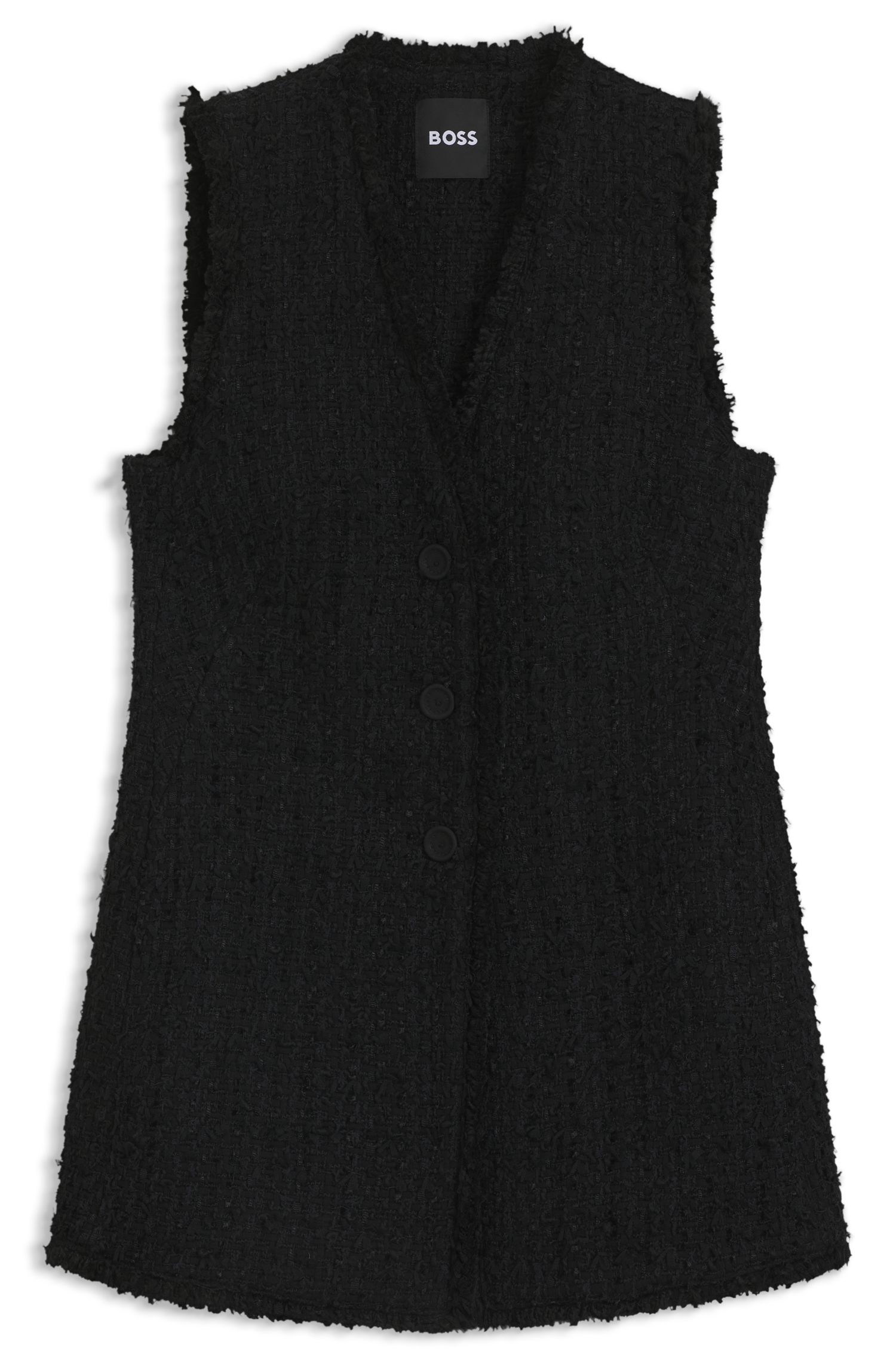 【BOSS博斯】天鹅绒花呢无袖常规版型西装外套