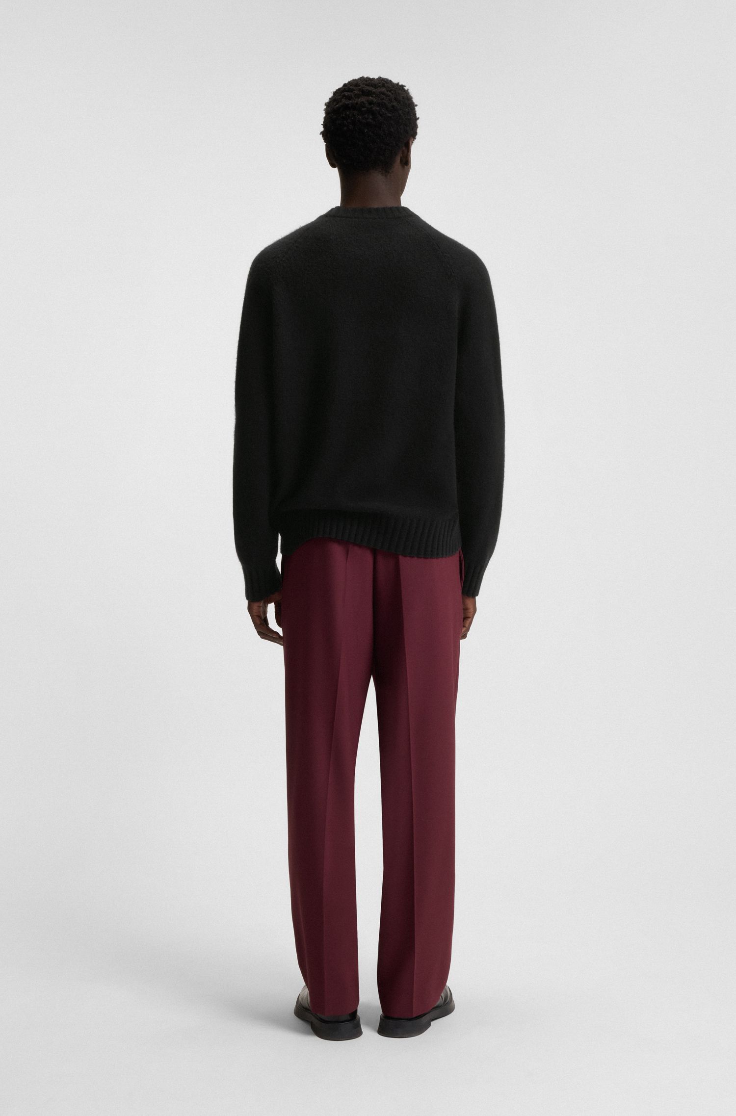 【HUGO雨果】刺绣徽标艺术图案针织毛衣