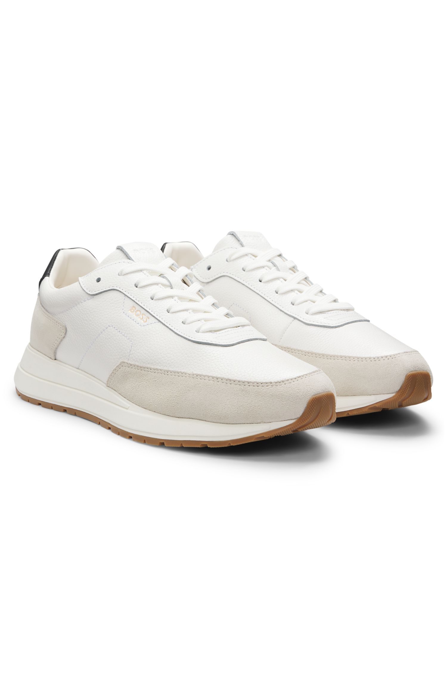 【BOSS博斯】摔花皮革运动鞋