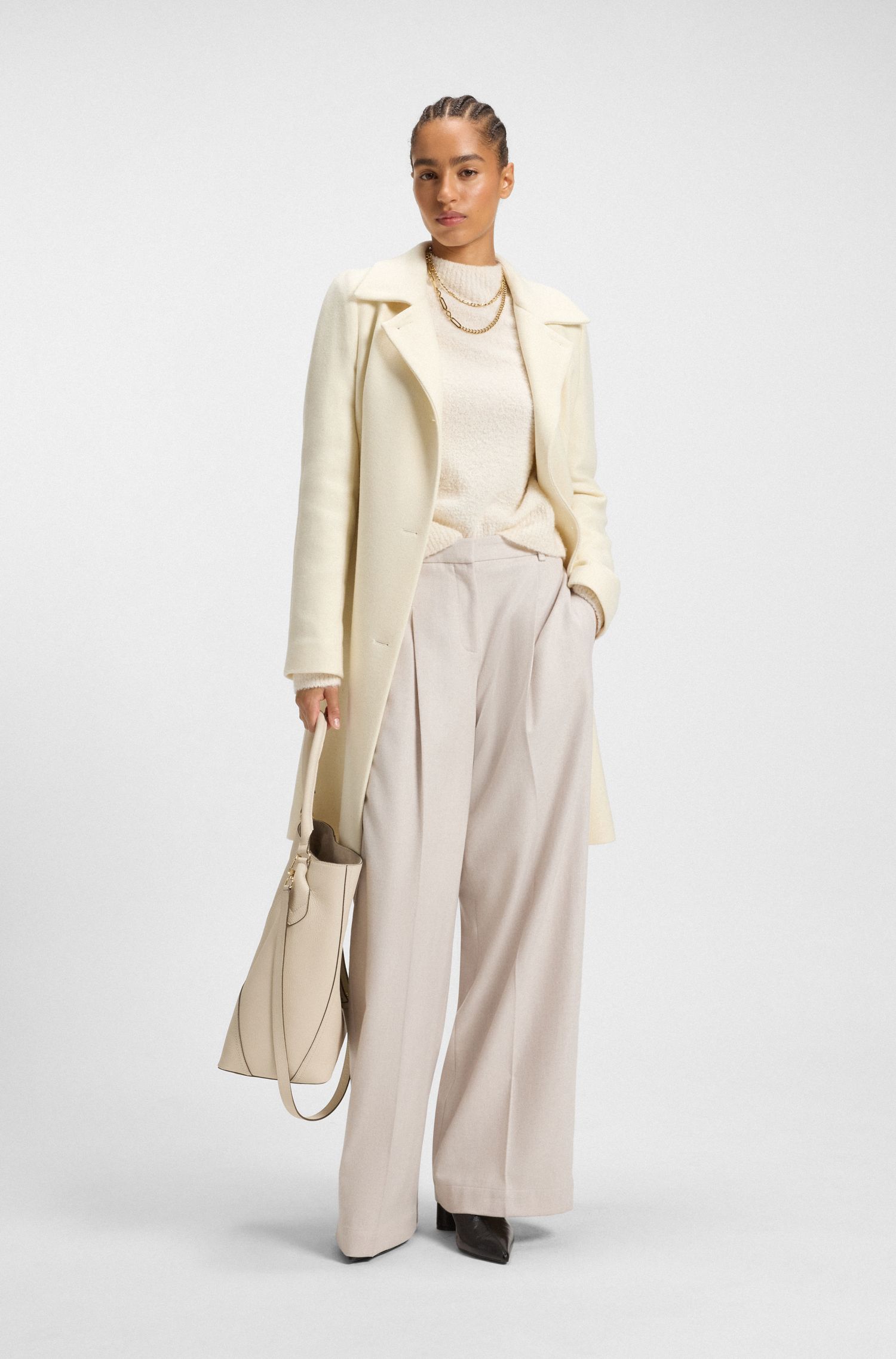 【BOSS博斯】羊毛羊绒混纺企领毛衣