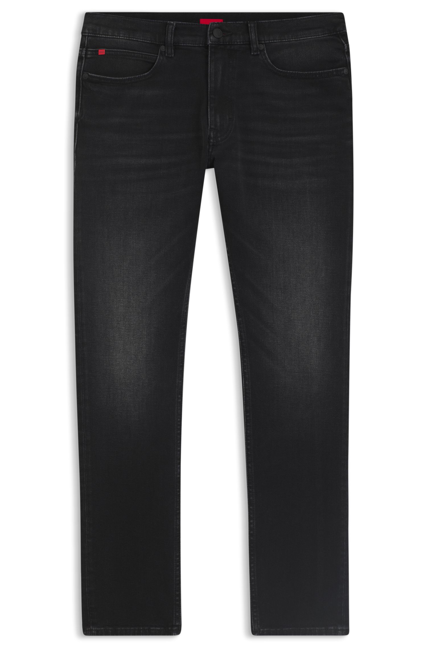 【HUGO雨果】黑色复古水洗超修身牛仔裤