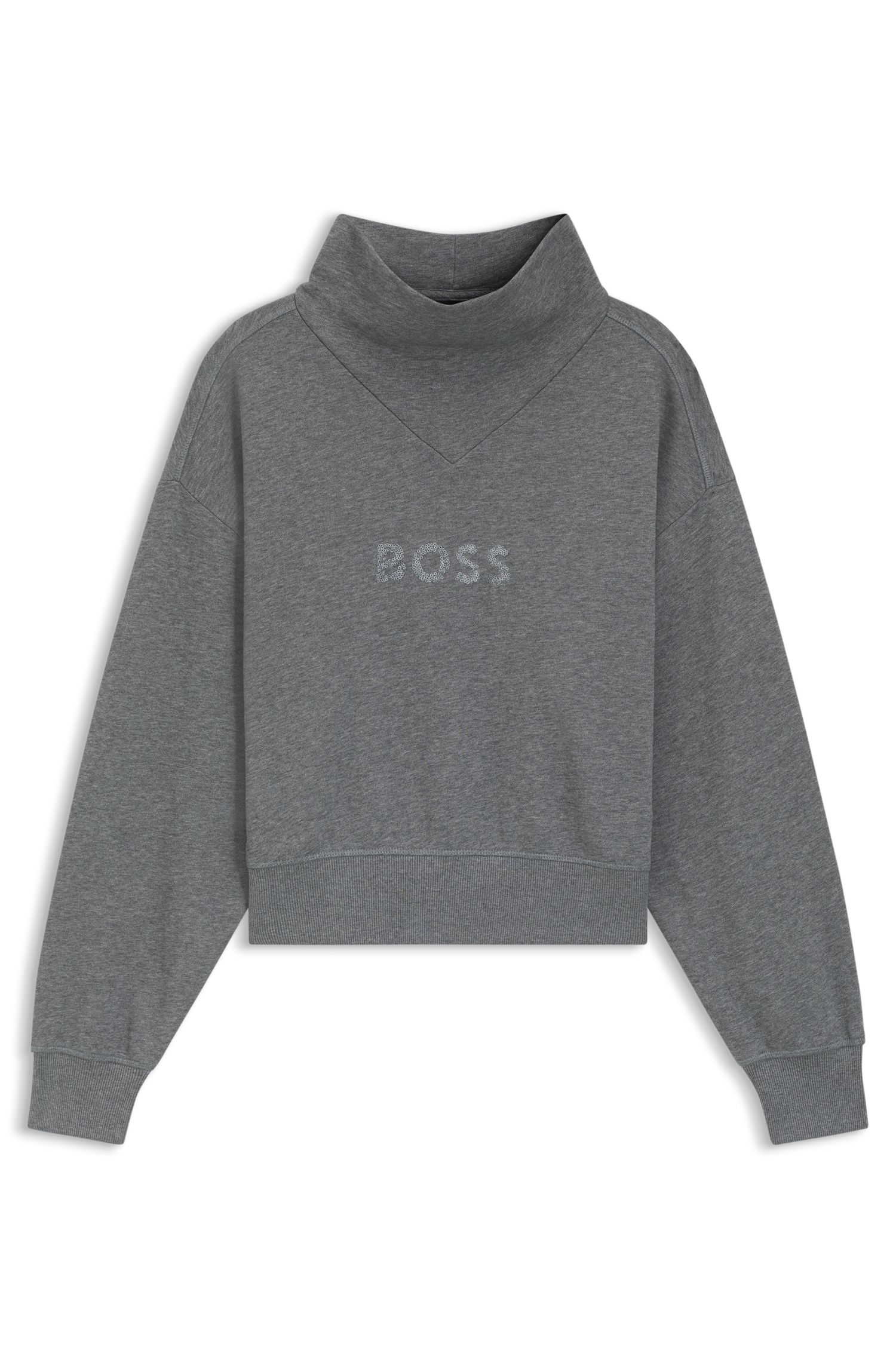 【BOSS博斯】漏斗领宽松版型棉质毛圈布运动衫